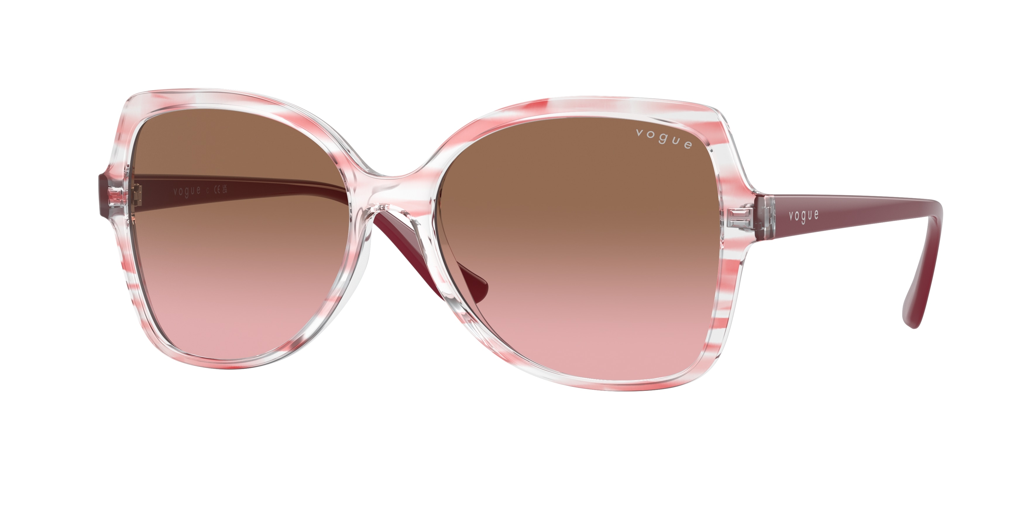 Óculos de Sol Vogue VO5427S 276136 Transparente Lente Rosa Degradê Cinza  Tam 50