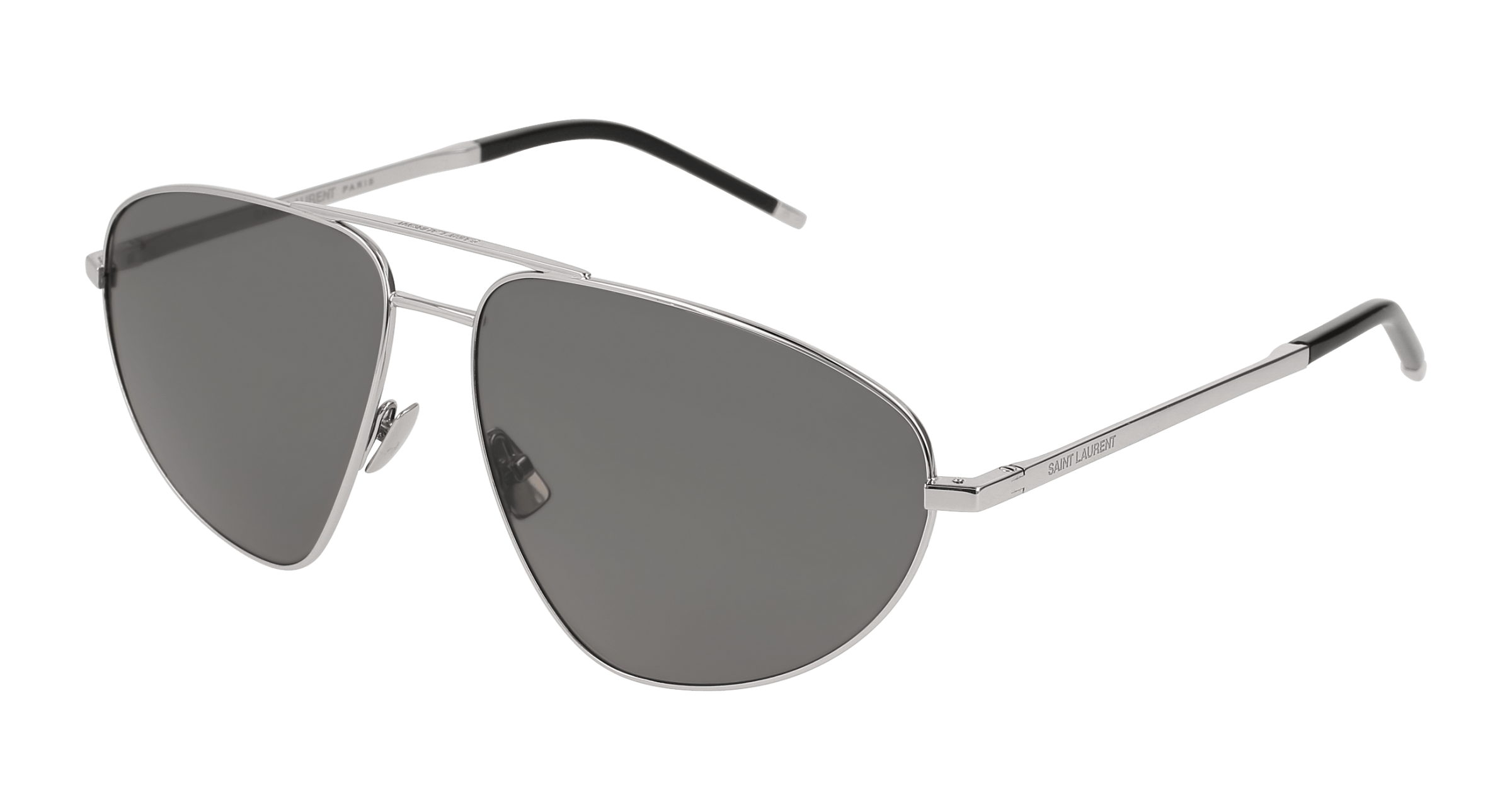 Saint Laurent Saint Laurent SL 211 001 60 Aviator Sunglasses Saint Laurent SL211 001 Pilot Style Sunglasses Silver Frame  main image 3