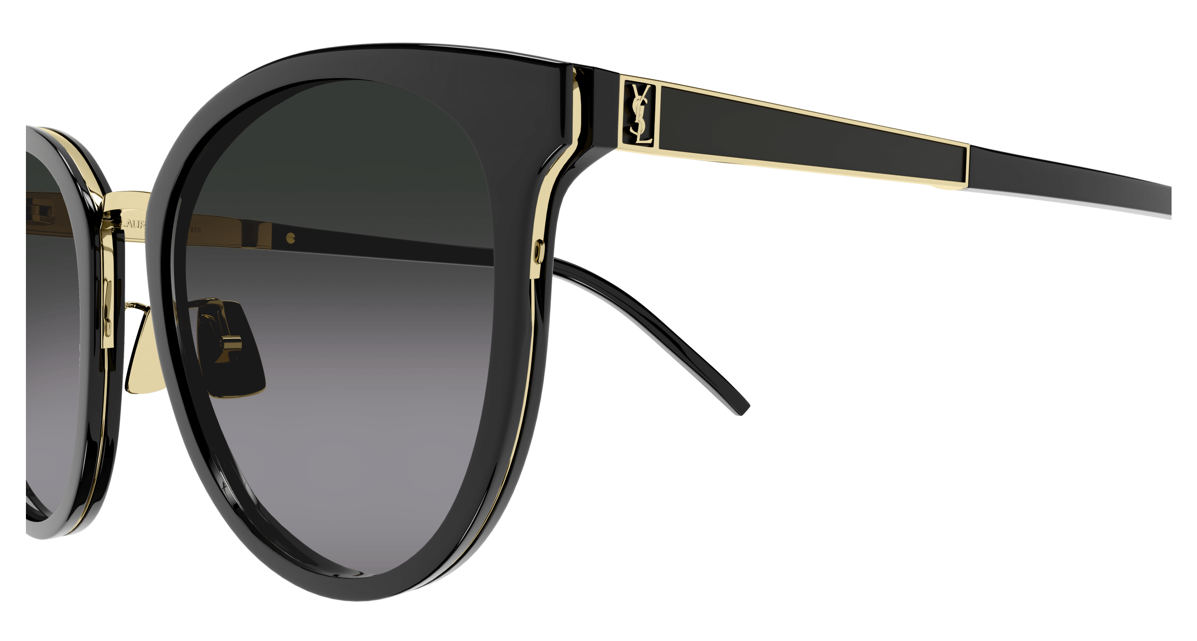 SAINT LAURENT SL M101 55MM Round Sunglasses SAINT LAURENT SL M101 002 Oval Panthos Acetate Black Grey 55  main image 4