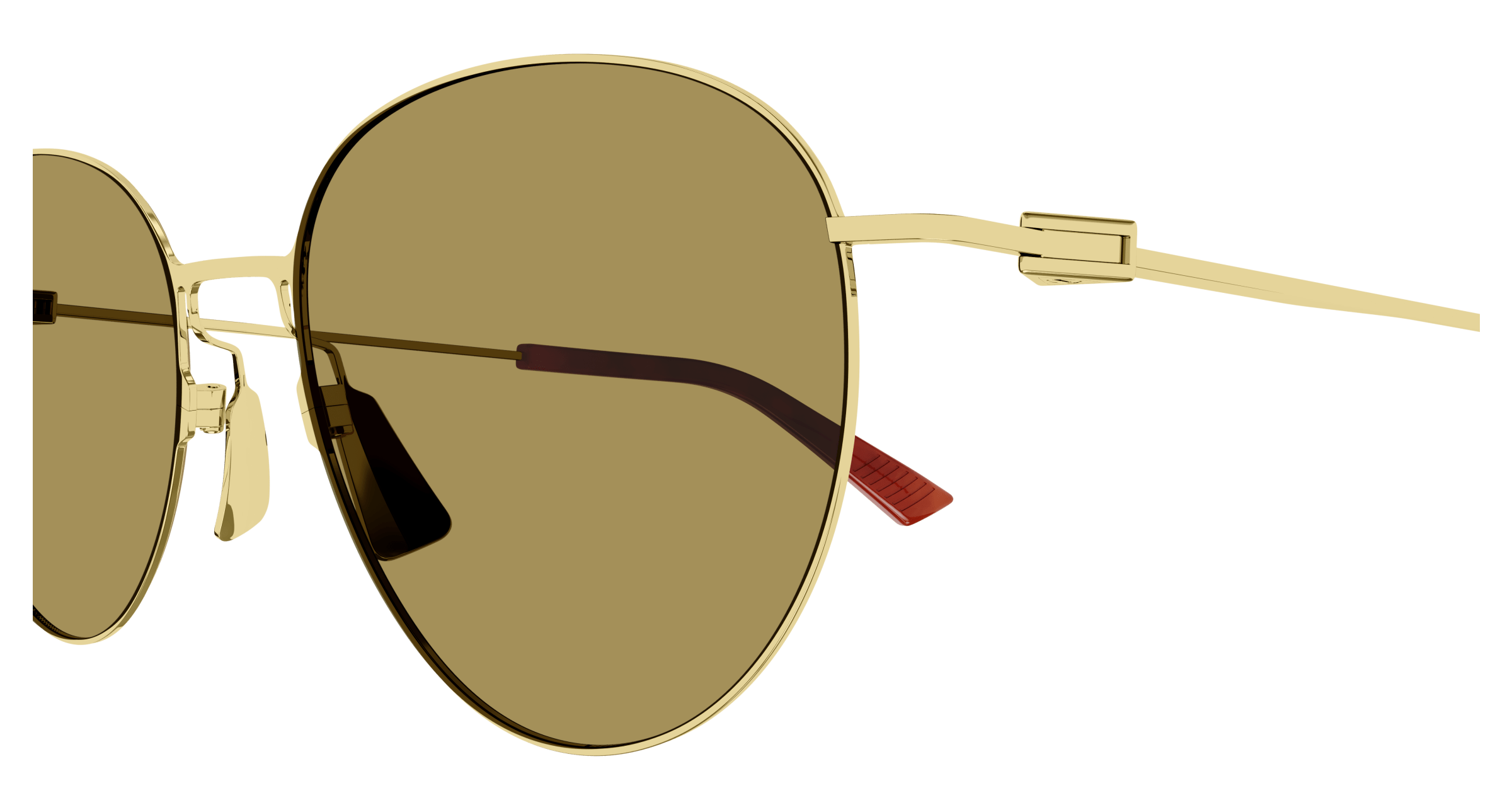 Bottega Veneta BV1268S 004 Aviator Sunglasses - Gold / Brown Bottega Veneta Ultrathin Metal Panthos Sunglasses - BV1268S  main image 4
