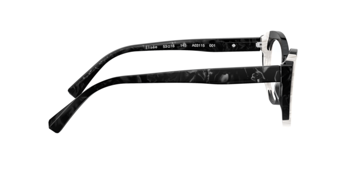 Alain Mikli Elisee Black/Pearl Cat-Eye Optical Glasses A03115 Alain Mikli A03115 Elisee Eyeglasses FRAME 001 Black 53[]16  main image 3
