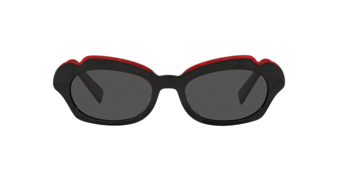 Alain Mikli Sunglasses A05071 001/87 Black Red Cat Eye Frames w Dark Grey Lenses Alain Mikli Sunglasses A05071 001/87 Black Red Cat Eye  main image 3