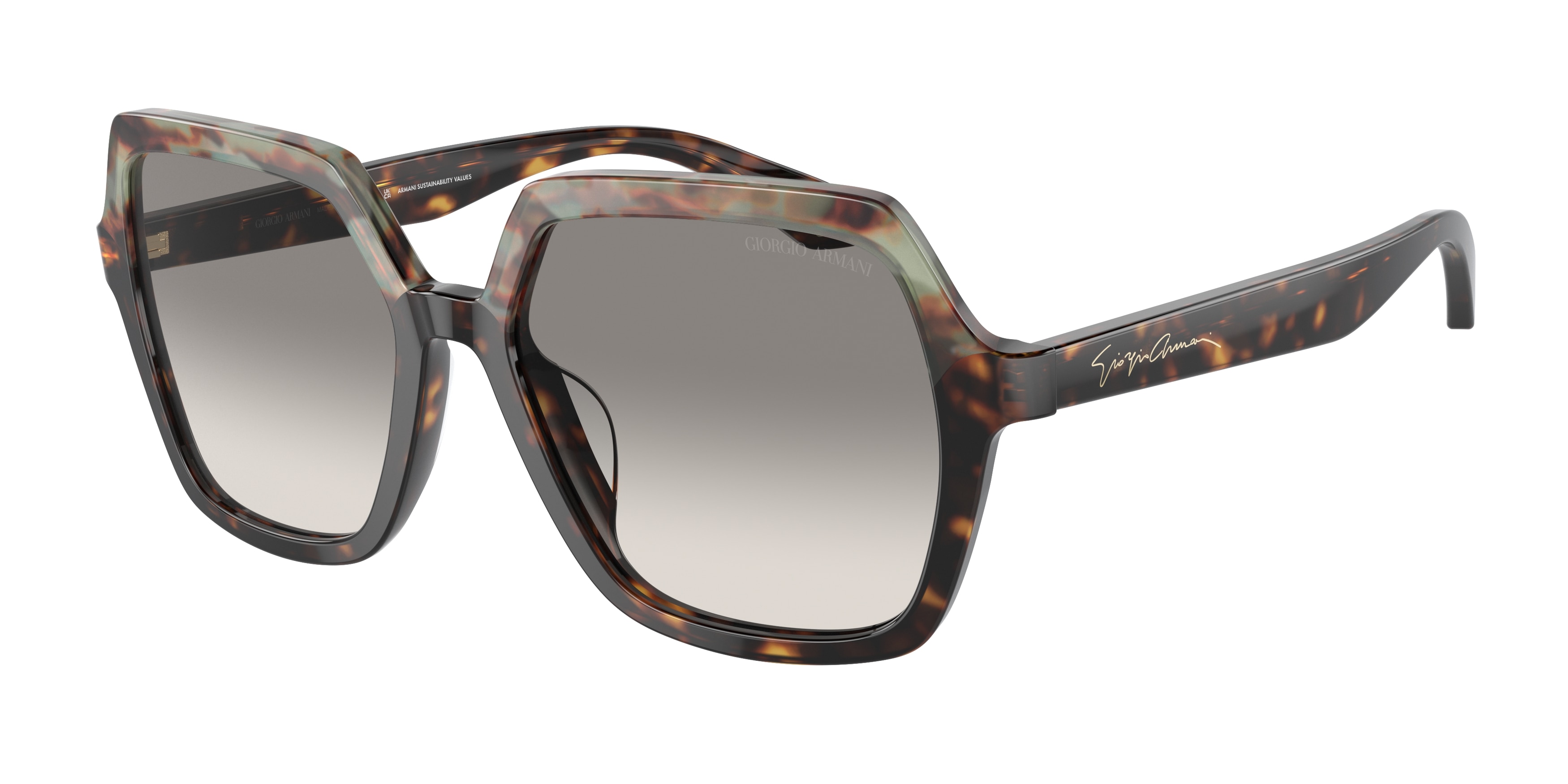 Giorgio Armani Sunglasses AR8193-U 5879/32 Havana Green with Clear Gradient Gray Giorgio Armani Gray Sunglasses for Women for sale | eBay main image 4