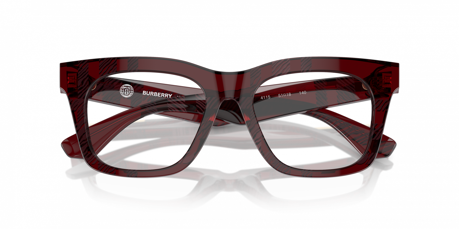 Burberry EYEGLASSES BE2407F-4115-51 New with case BURBERRY BE2407 4115 Check Red Demo Lens 51 mm Women main image 2