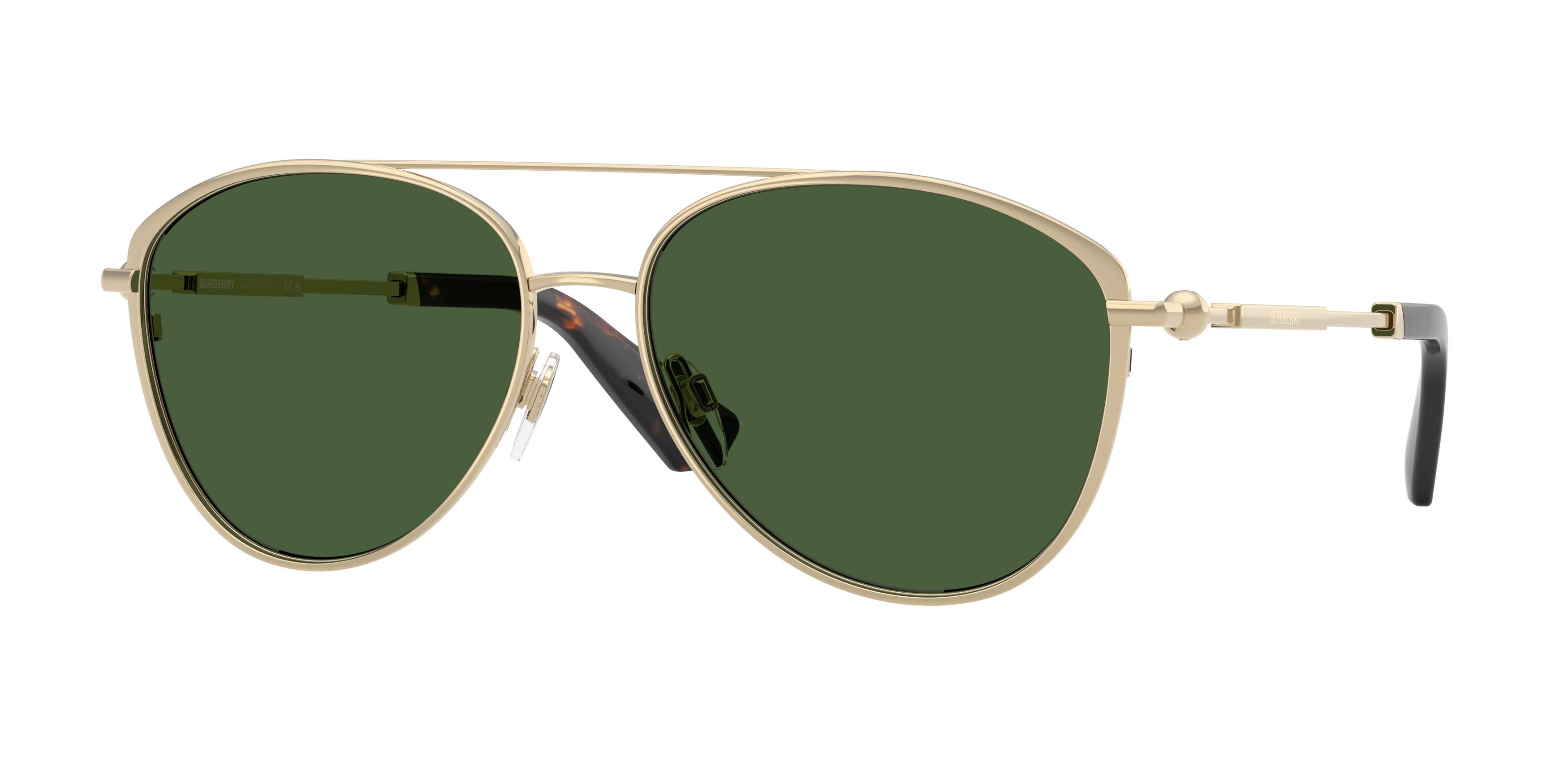 NWT Burberry BE3157 Light Gold Aviator 59mm Sunglasses Burberry Sunglasses BE3157 110971 main image 4