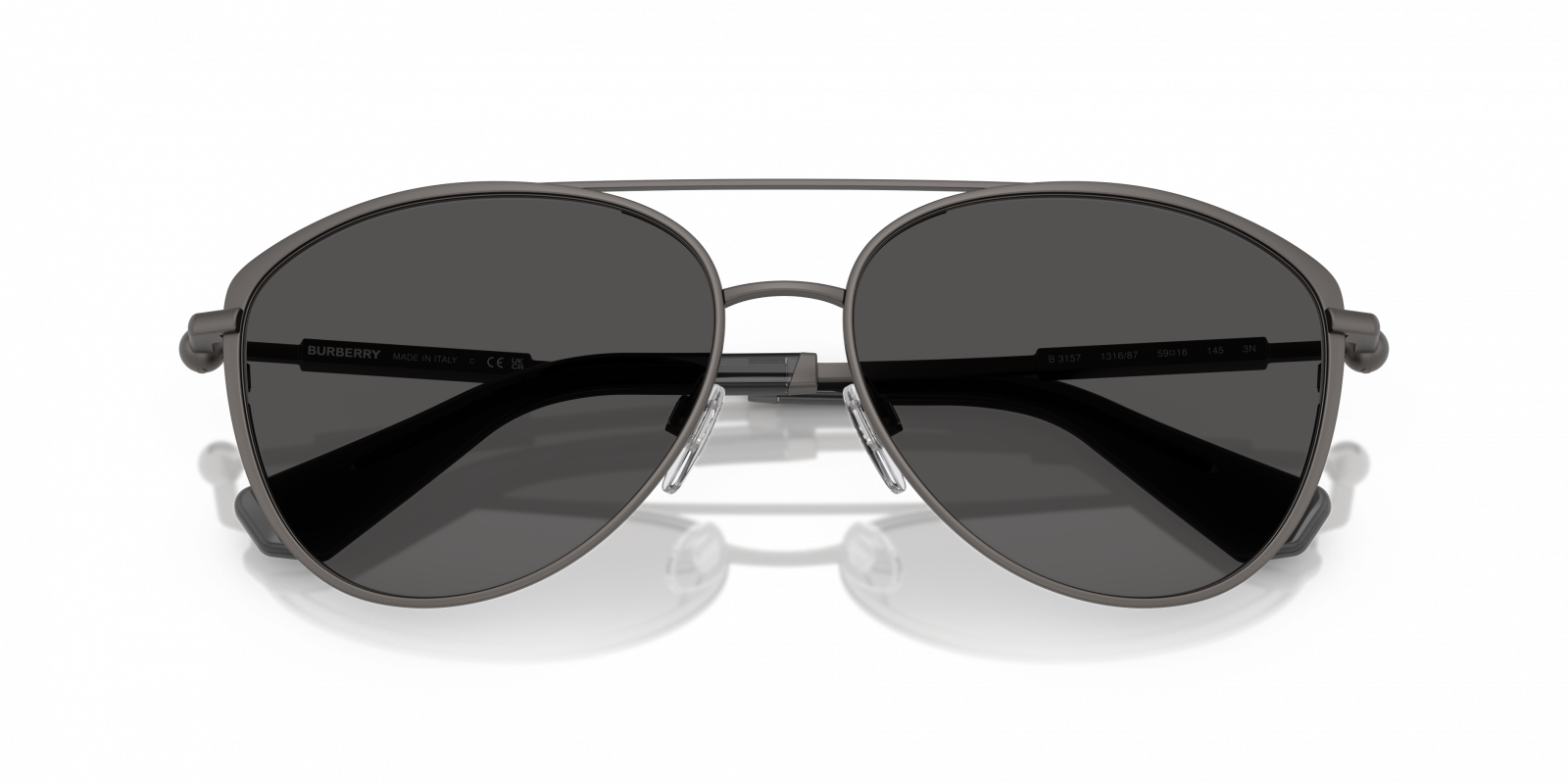 NWT Burberry 0BE3157 131687 Grey 59mm Sunglasses Burberry BE3157 1316/87 Sunglasses - Pretavoir main image 2