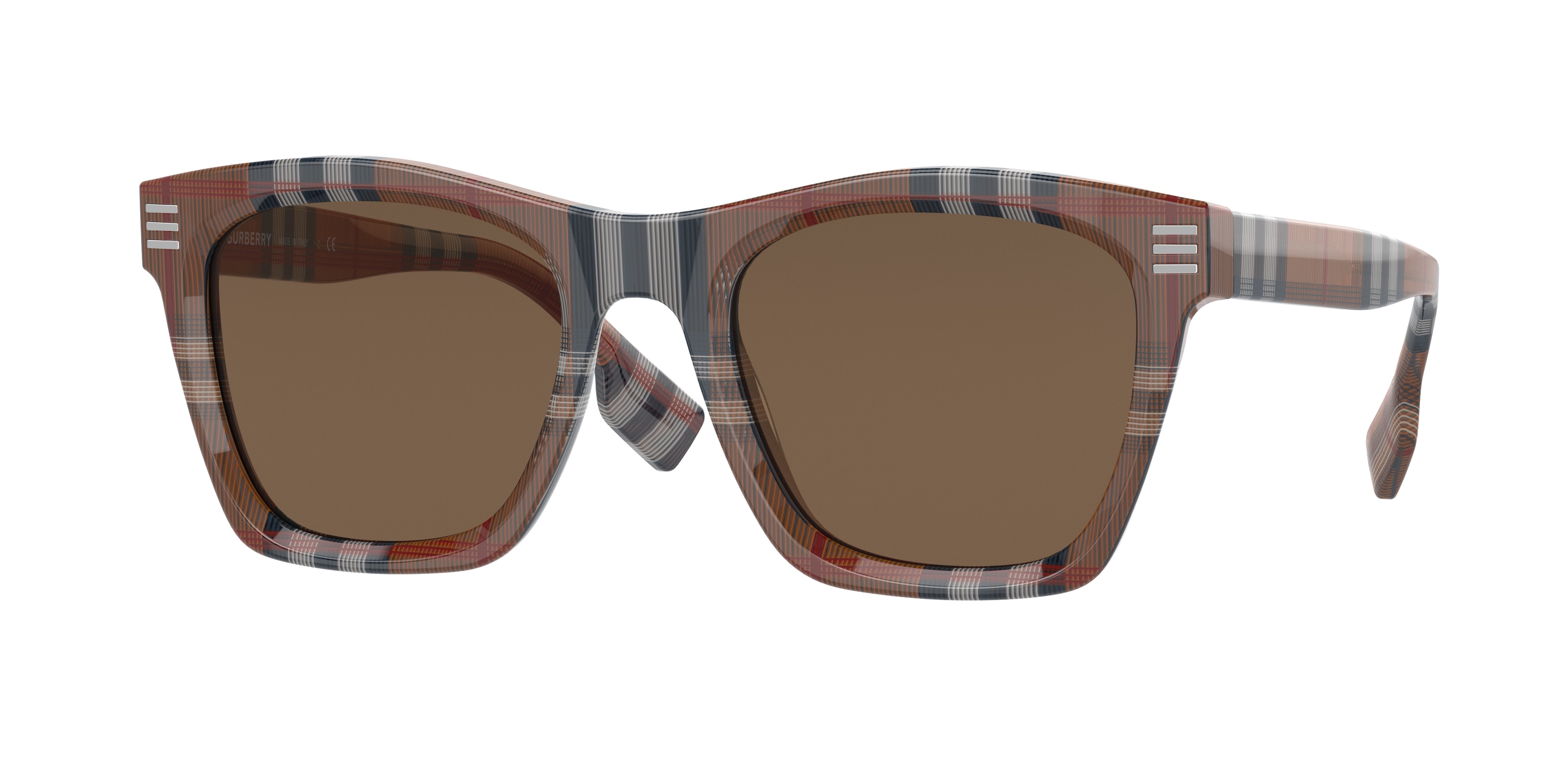 Burberry BE4348 Cooper 396673  Sunglasses Brown Check Square Unisex Burberry BE4348 396673 52 Cooper Sunglasses Brown Check  main image 3