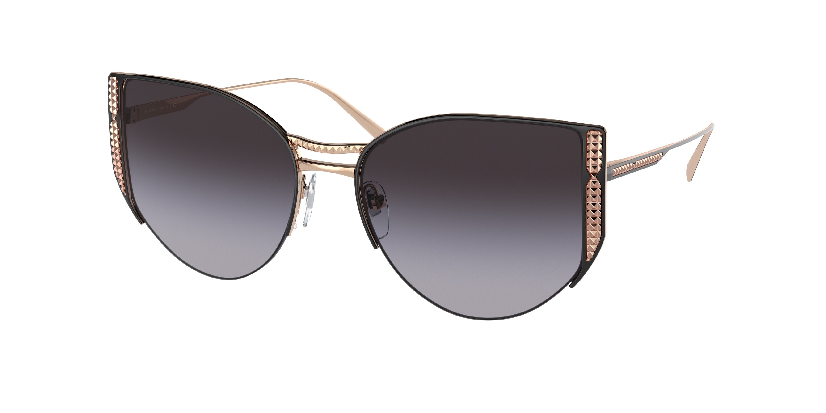 BVLGARI Bv6170 sunglasses Bvlgari Light Brown Mirror Flash Cat Eye Ladies Sunglasses  main image 3