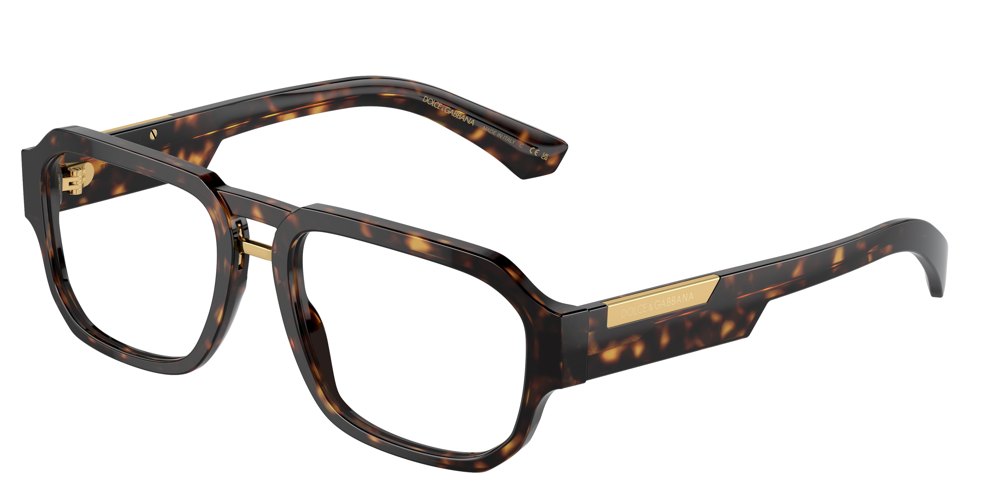 Dolce & Gabbana 0DG3389 502 Havana Aviator Eyeglasses for Men 