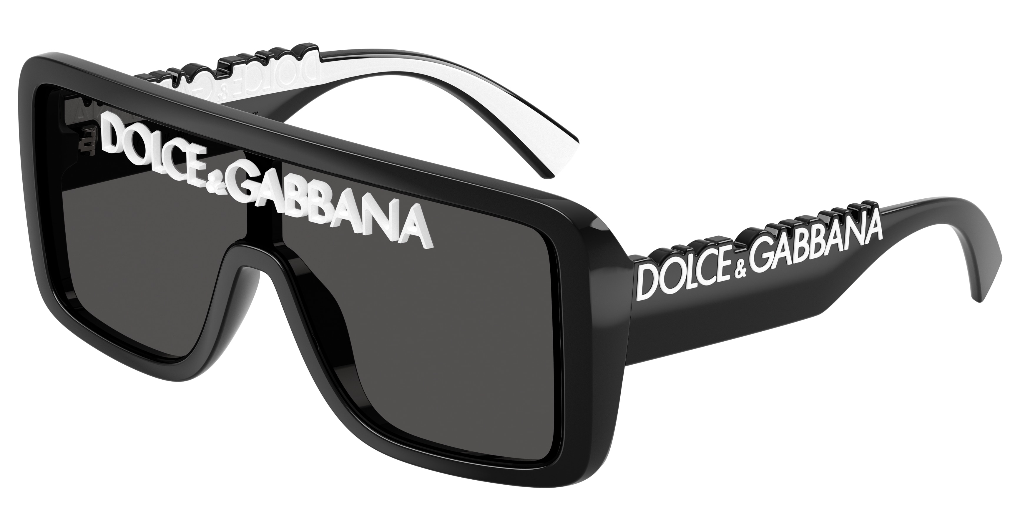 Dolce & Gabbana DG6204 L50187 Shield Sunglasses - Shiny Black/Grey Dolce & Gabbana DG 6204 Sunglasses L50187 Black - eye-oo.com main image 3