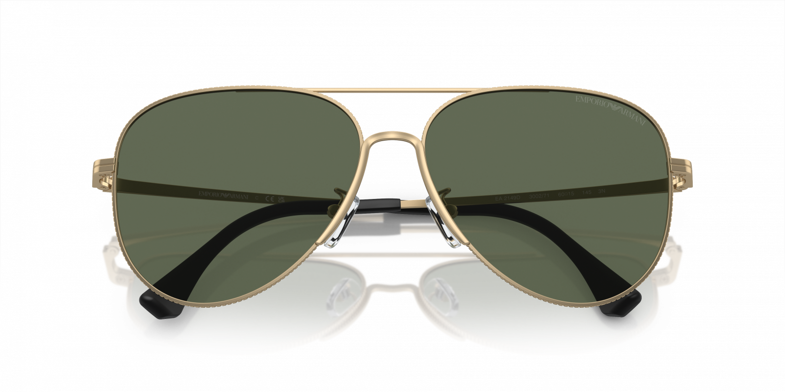 Emporio Armani EA2149D Sunglasses Matte Pale Gold Metal Aviator Emporio Armani Men main image 4