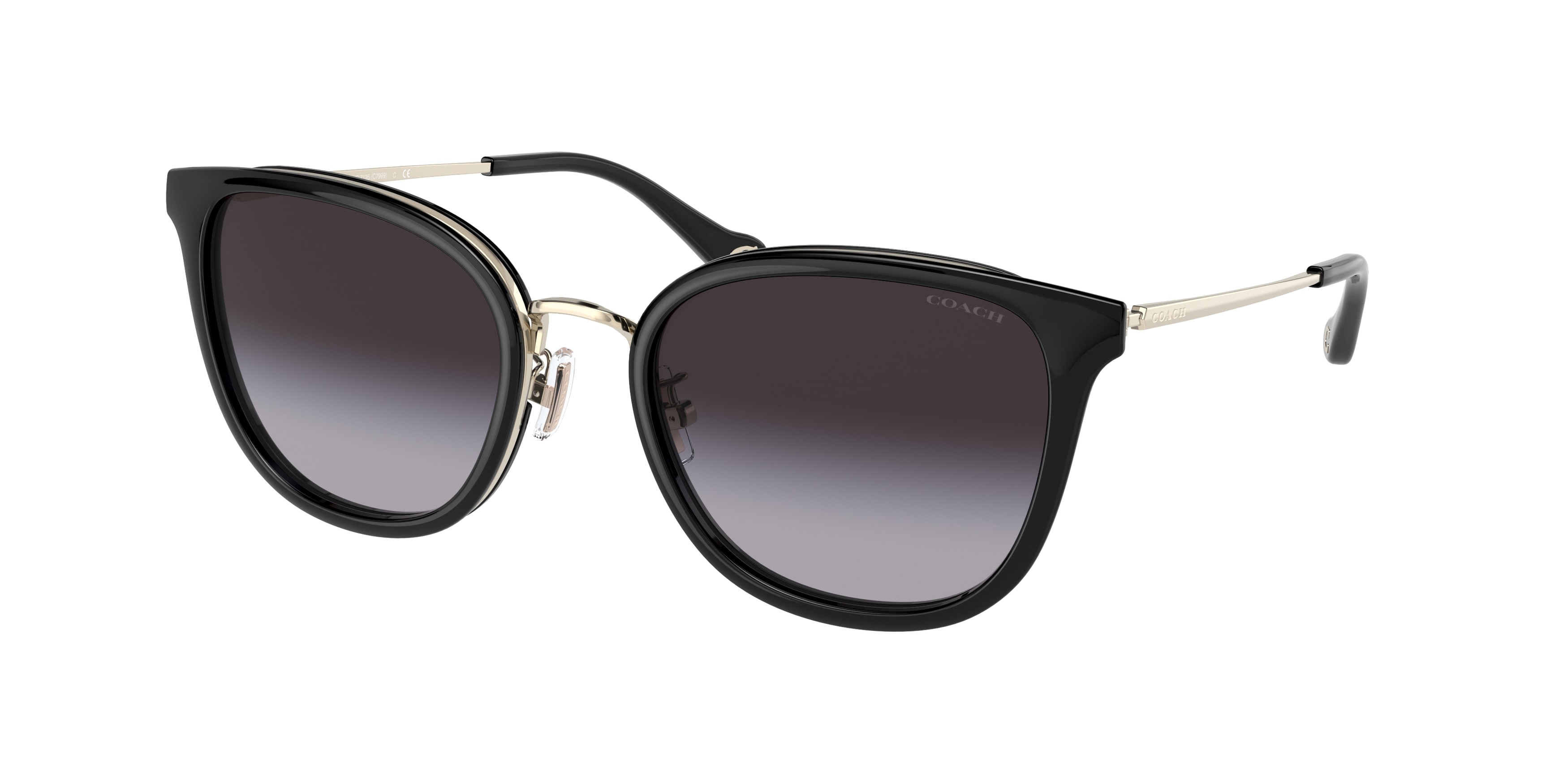 NWT Coach HC7135 Sunglasses, Light Gold/Brown/Light Brown Grey Gradient, 54 mm Coach HC7133 sunglasses for women in Shiny Light Gold main image 2