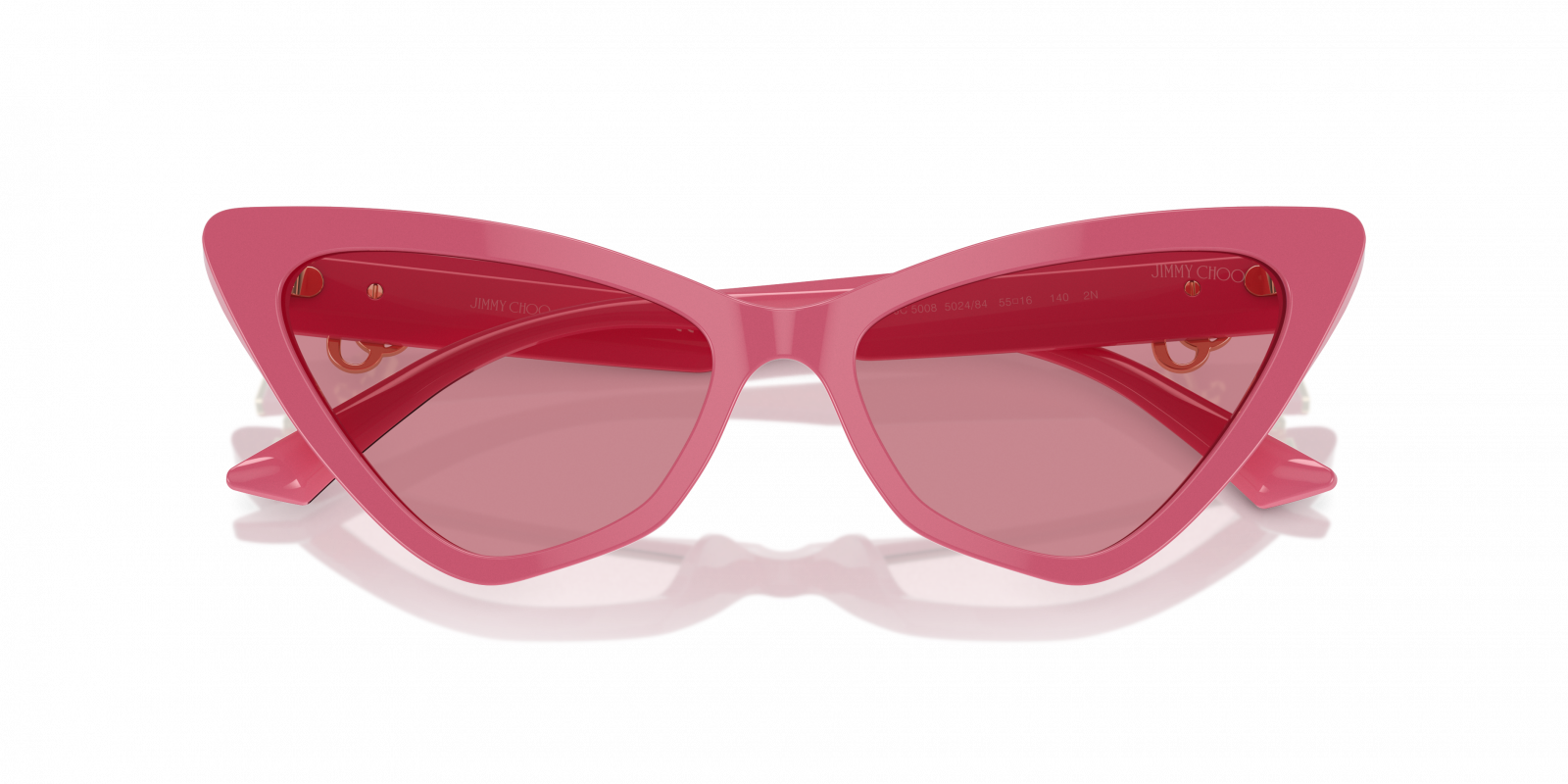Jimmy Choo JC5008 Cat Eye Acetate Sunglasses Jimmy Choo JC5008 Pink Cat Eye Sunglasses for Women - Amevista main image 4