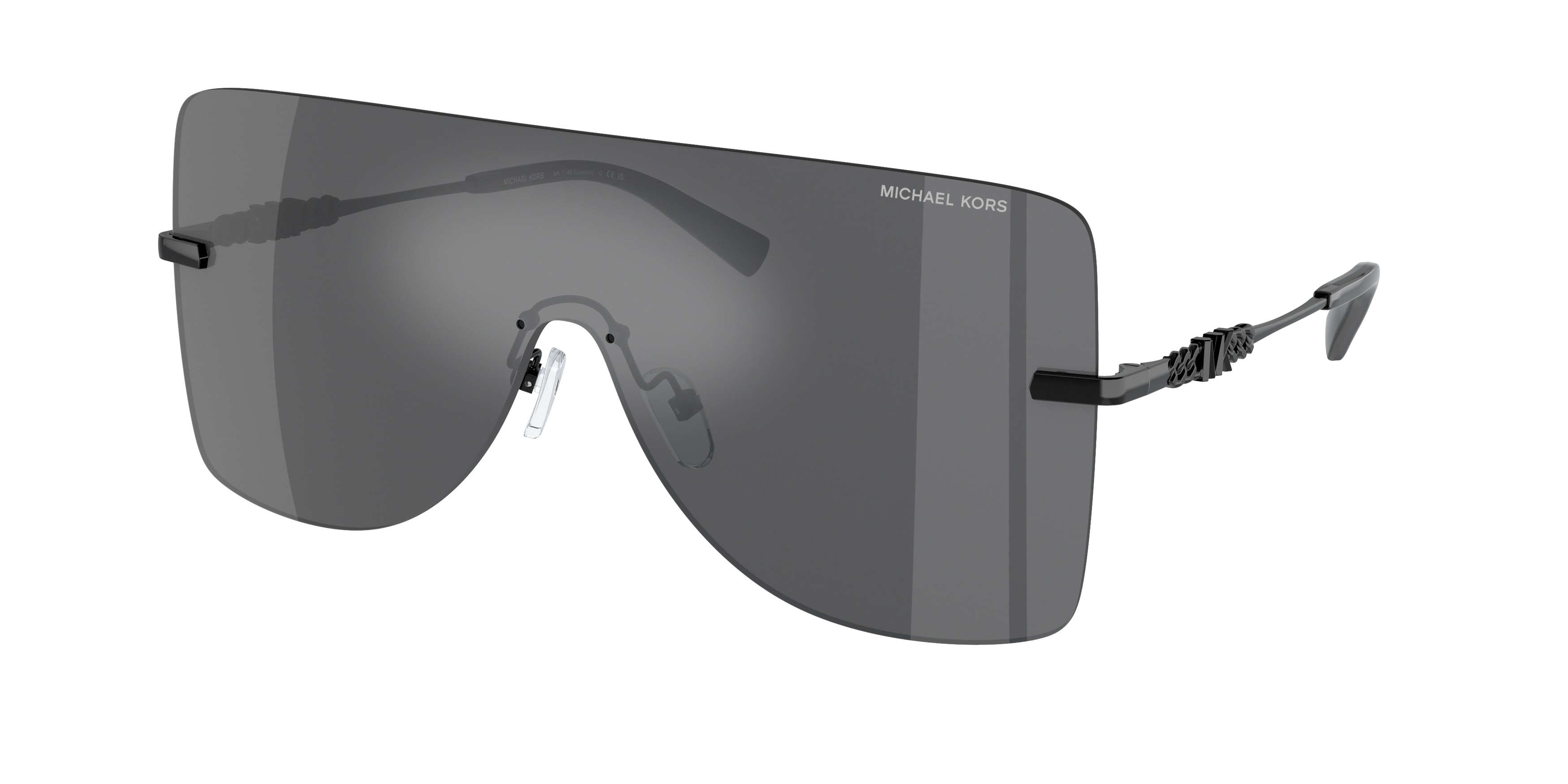 Michael Kors Black and Gray Oversized Shield Sunglasses Sunglasses Michael Kors MK2243U Rhodes | Free Shipping  main image 2