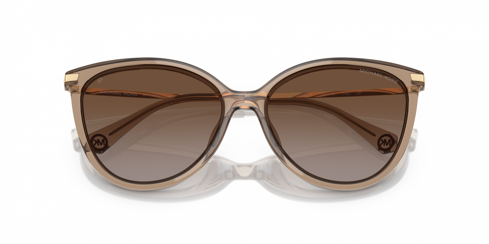 Michael Kors Gold Frame Gray Lens Cat-Eye Sunglasses MICHAEL KORS MK1084 10148G Cat Eye Lt Gold Dk Grey Grad 56  main image 4
