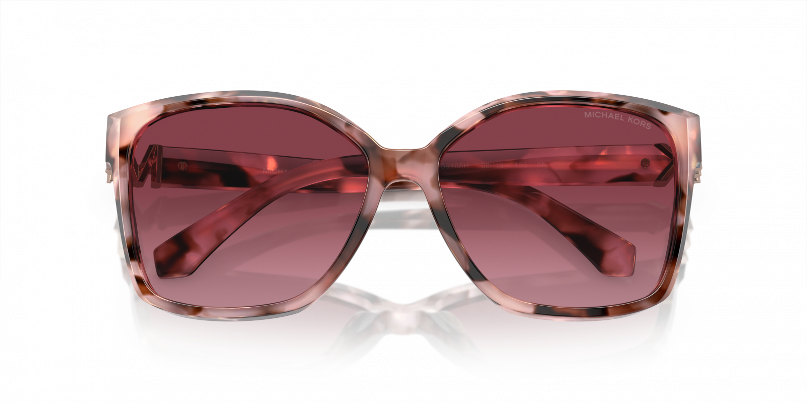 Michael Kors MK2201 Womens Sunglasses Pink Tortoise Frame & Burgundy Lens 58mm Michael Kors MK2024 sunglasses for women in Pink Tortoise main image 3