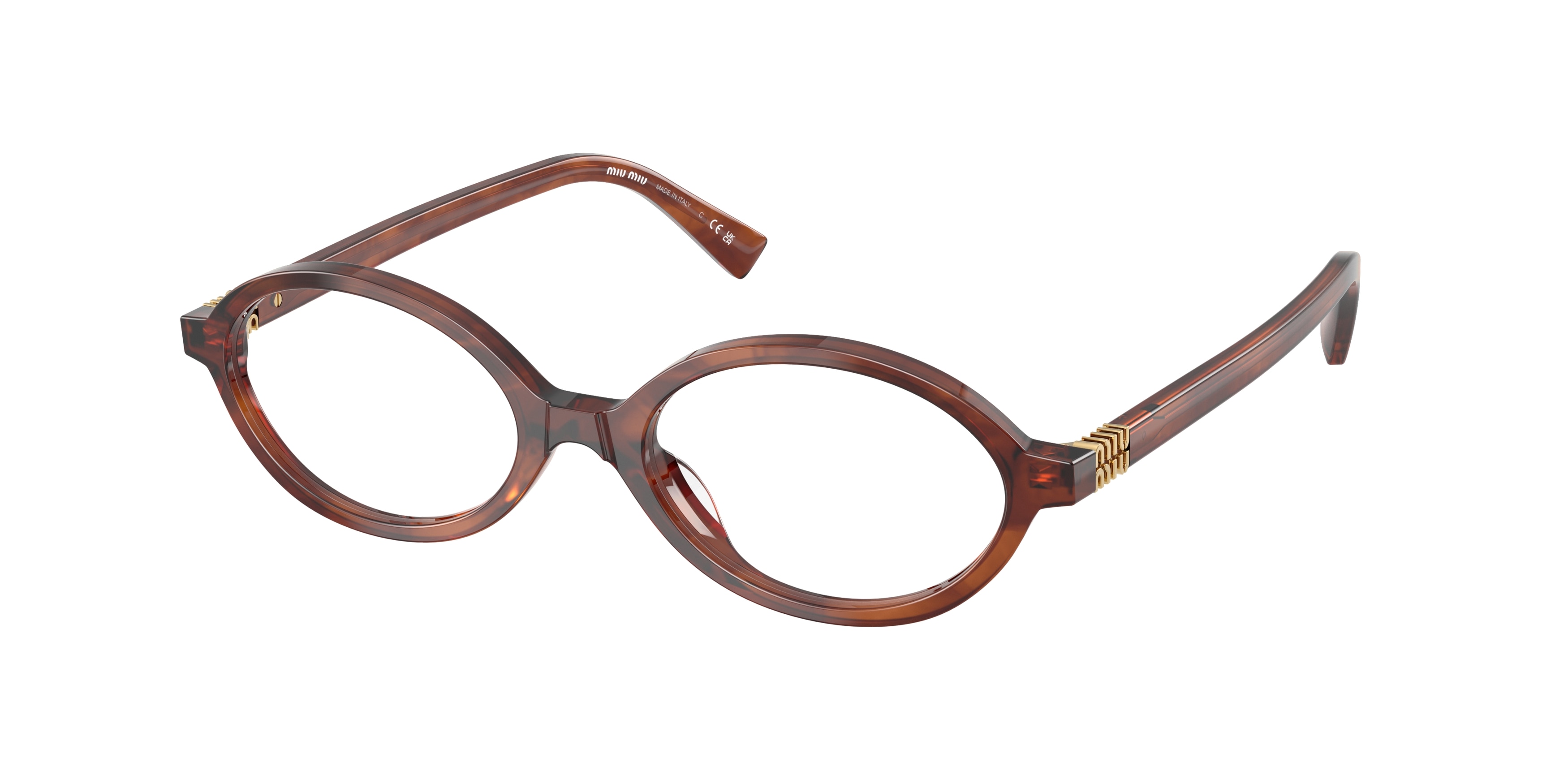 Frameless Miu Miu Frames Miu Miu Mu 01XV 26E1O1 Striped Tobacco