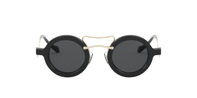 MIU MIU MU 02VS SUNGLASSES 1AB5S0 BLACK Miu Miu MU 02VS 1AB5S0 Black Sunglasses for Woman – LookerOnline main image 3
