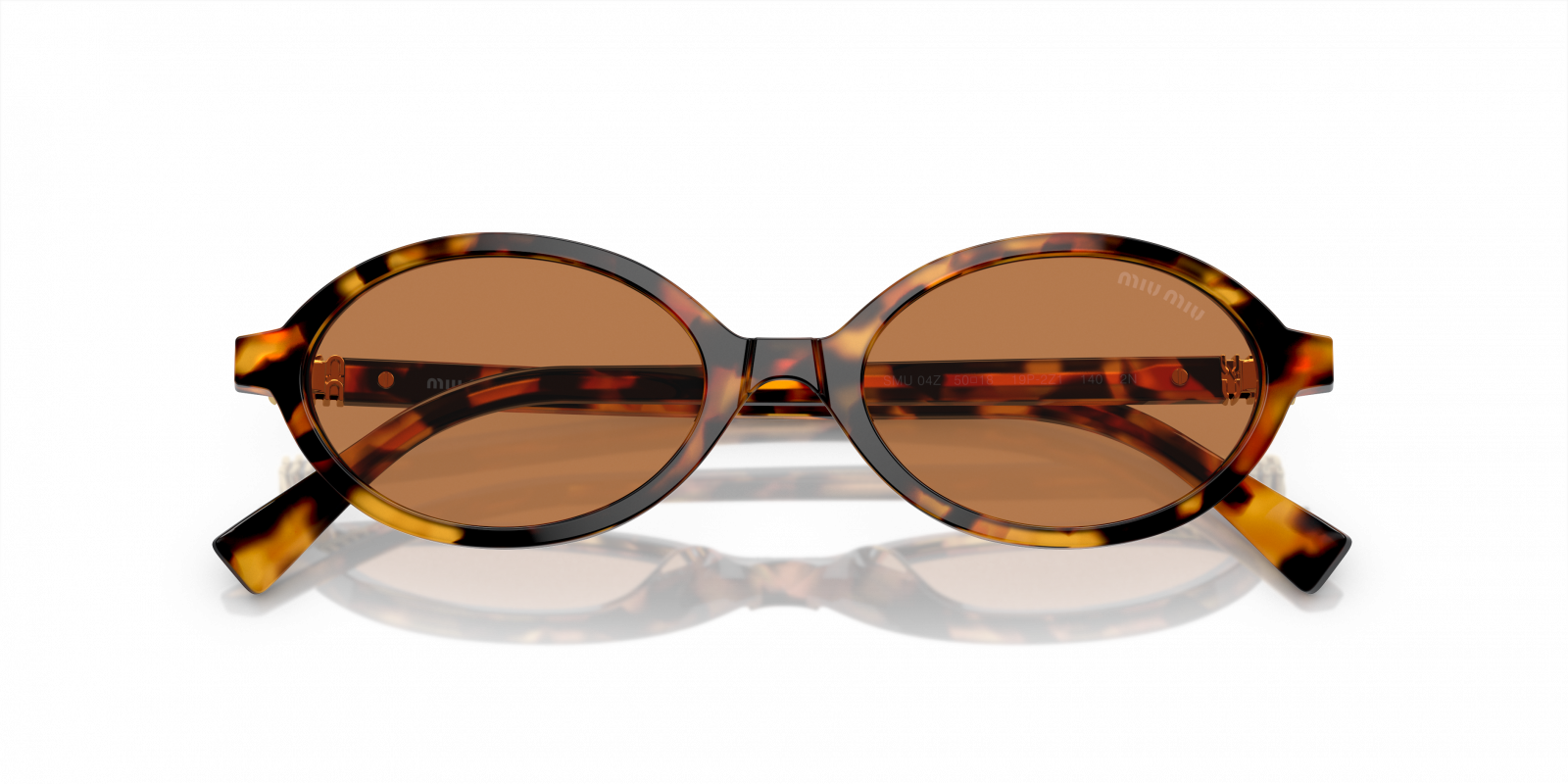 NEW  Miu Miu MU 04ZS 19P2Z1 50 Miu Miu oval acetate havana sunglasses SMU 04Z Miu Miu MU 04ZS 19P2Z1 Light Havana Sunglasses for Woman  main image 3