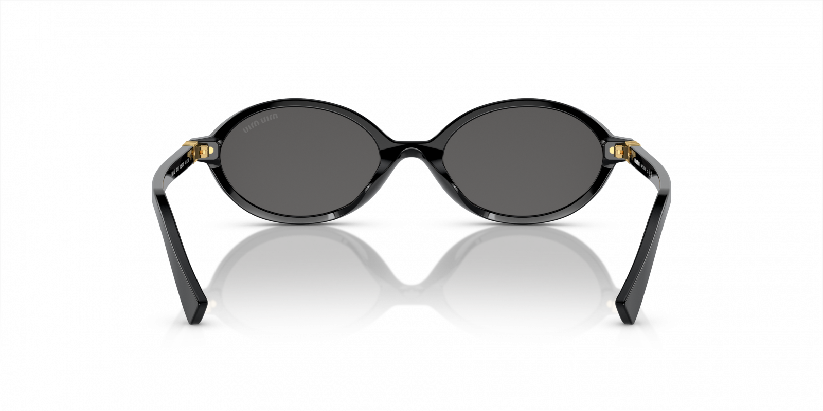Miu Miu 0MU 04ZS Black Oval Sunglasses for Women - Amevista display picture 1