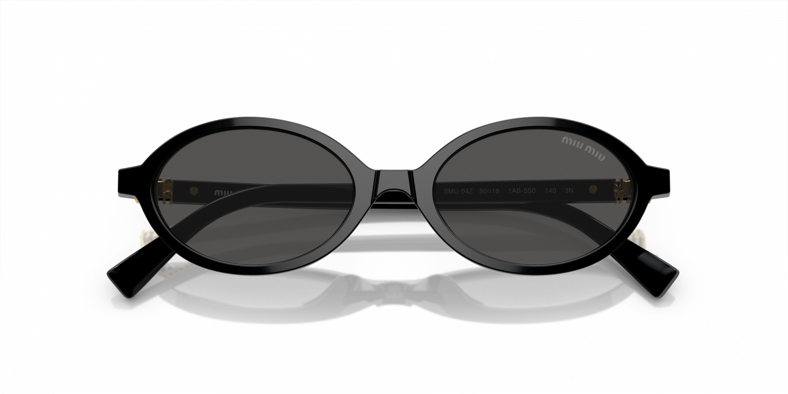 Miu Miu SMU04Z Black Oval Elegant Sunglasses Summer Collection Made Italy Pre-loved Miu Miu SMU04Z Oval Sunglasses - £140 main image 3
