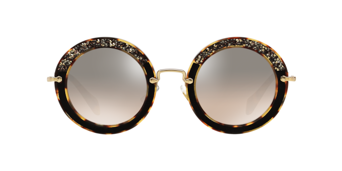Miu Miu Black and Gold Round Sunglasses Core Collection Miu Miu MU 06SS CORE COLLECTION Round Sunglasses For Women main image 2