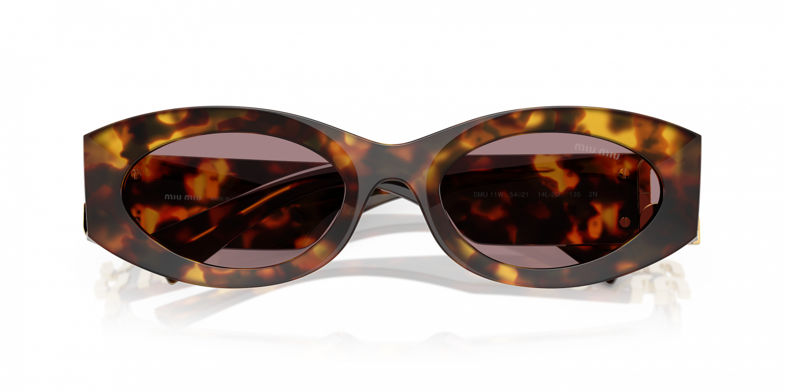 NEW MIU MIU MU11WS 14L50O SUNGLASSES HAVANA WOMEN MU 11WS, SMU 11W Miu Miu - MU 11WS Sunglasses | Specs Collective main image 4