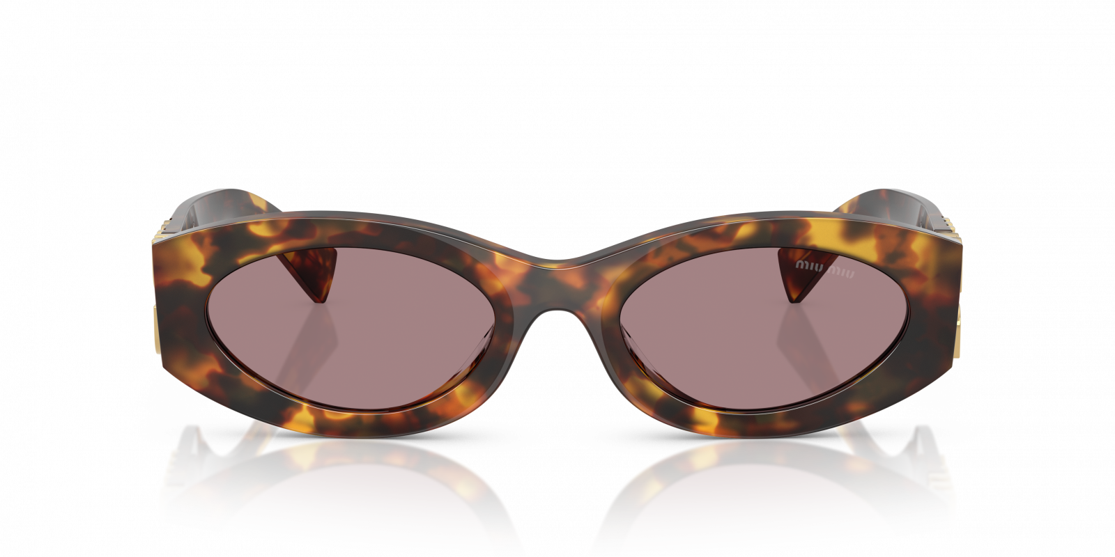 Miu Miu GLIMPSE Women Sunglasses Honey Havana Purple Rectangle MU11WS 14L20I NEW MIU MIU Sunglasses MU11WS 14L20I Honey Havana/Light  main image 3