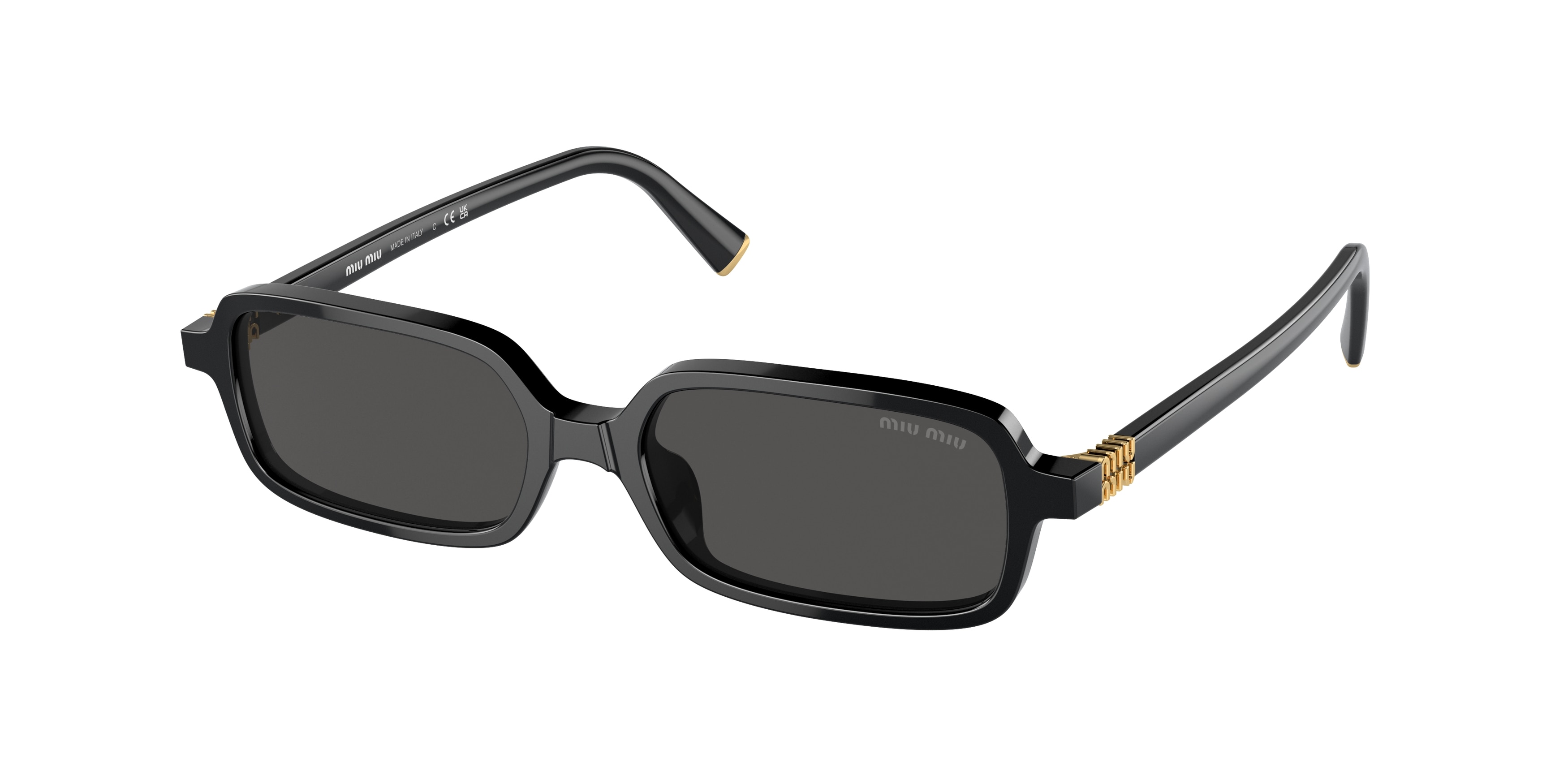 Miu Miu MU 11ZS Black Rectangular Sunglasses for Women  display picture 3