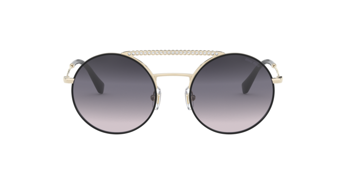 Miu Miu 0MU 52VS AAVGR0 Pale Gold Round Sunglasses Miu Miu MU 52VS - AAVGR0 Pale Gold/black | Sunglasses Woman main image 2