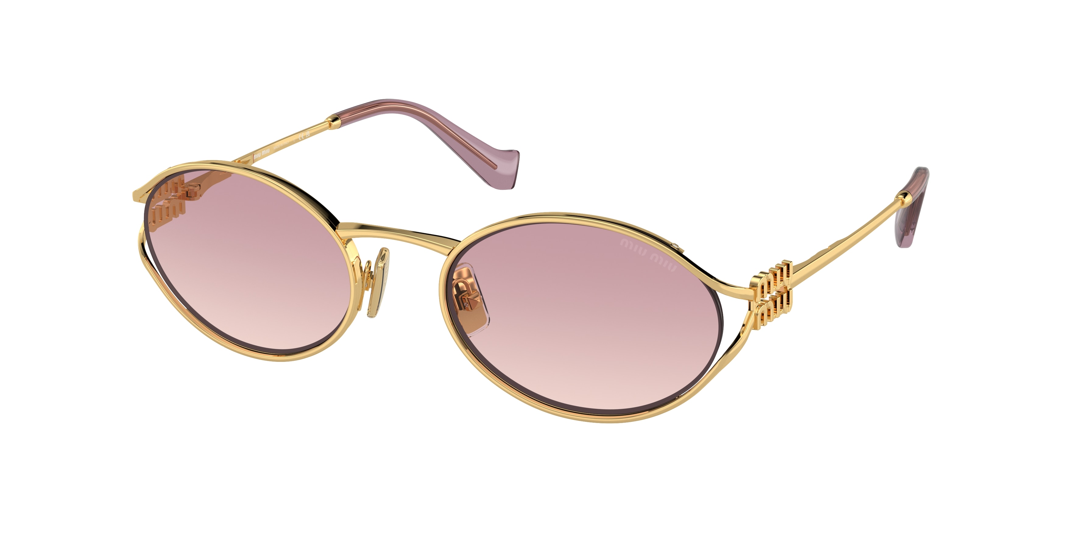 Miu Miu 0MU 53VS AAVGR0 Pale Gold Aviator Sunglasses for Womens -  Walmart.com