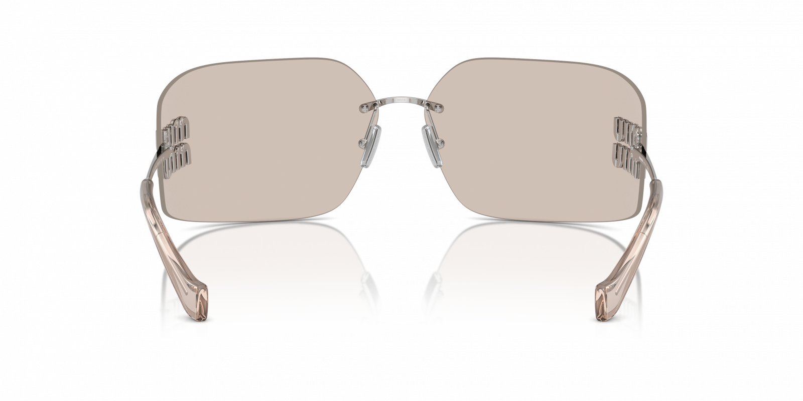 Miu Miu MU54YS 1BC10F Geometric Sunglasses - Silver/Pale Gold Mirror MIU MIU MU 52YS 1BC10F Silver Ivory Silver Mirror Women  main image 3