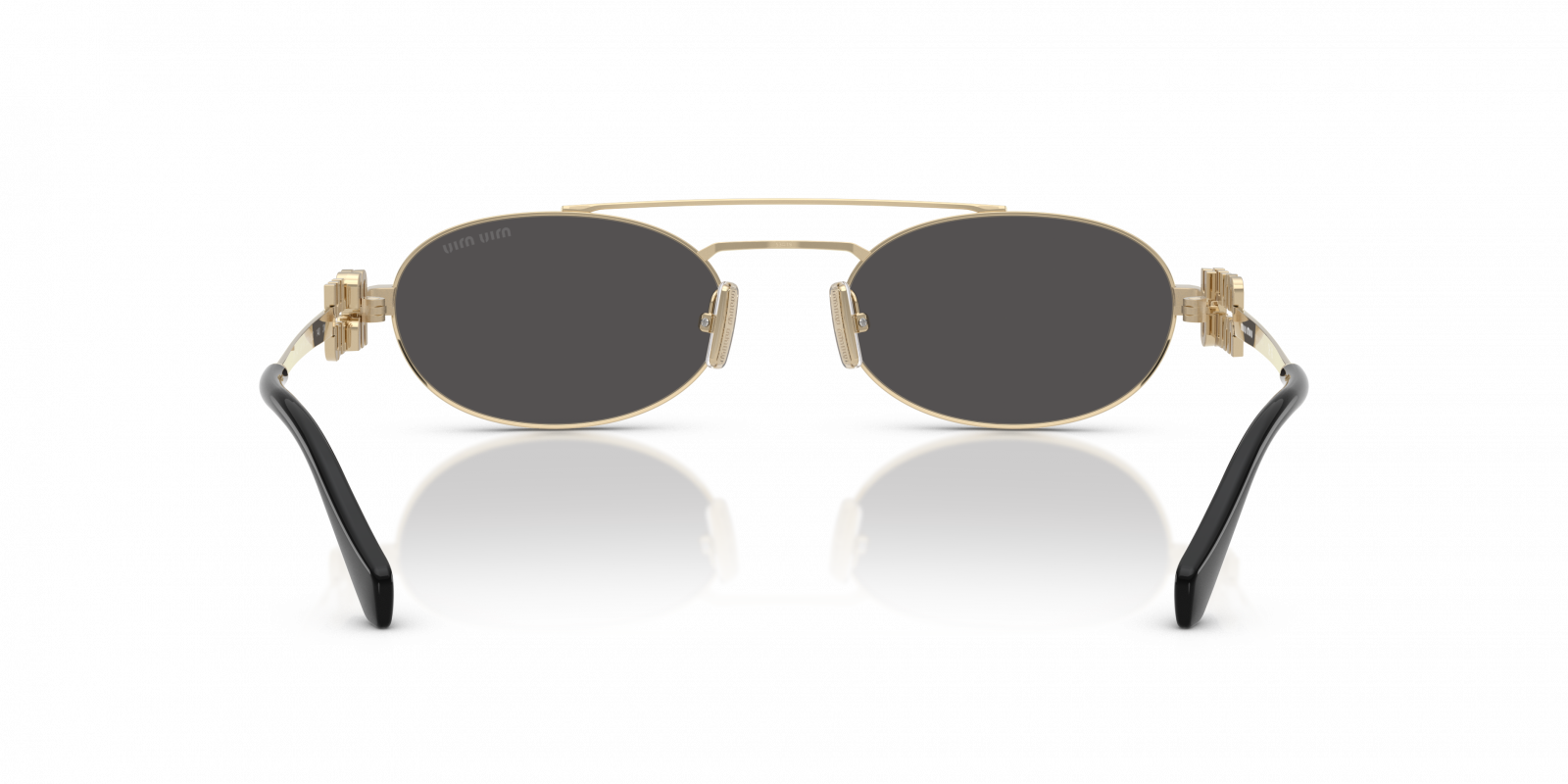 Miu Miu MU 54ZS sunglasses in pale gold with dark grey lenses MIU MIU MU 54ZS 5AK30C Gold Grey Gradient Lens Oval Women  main image 2