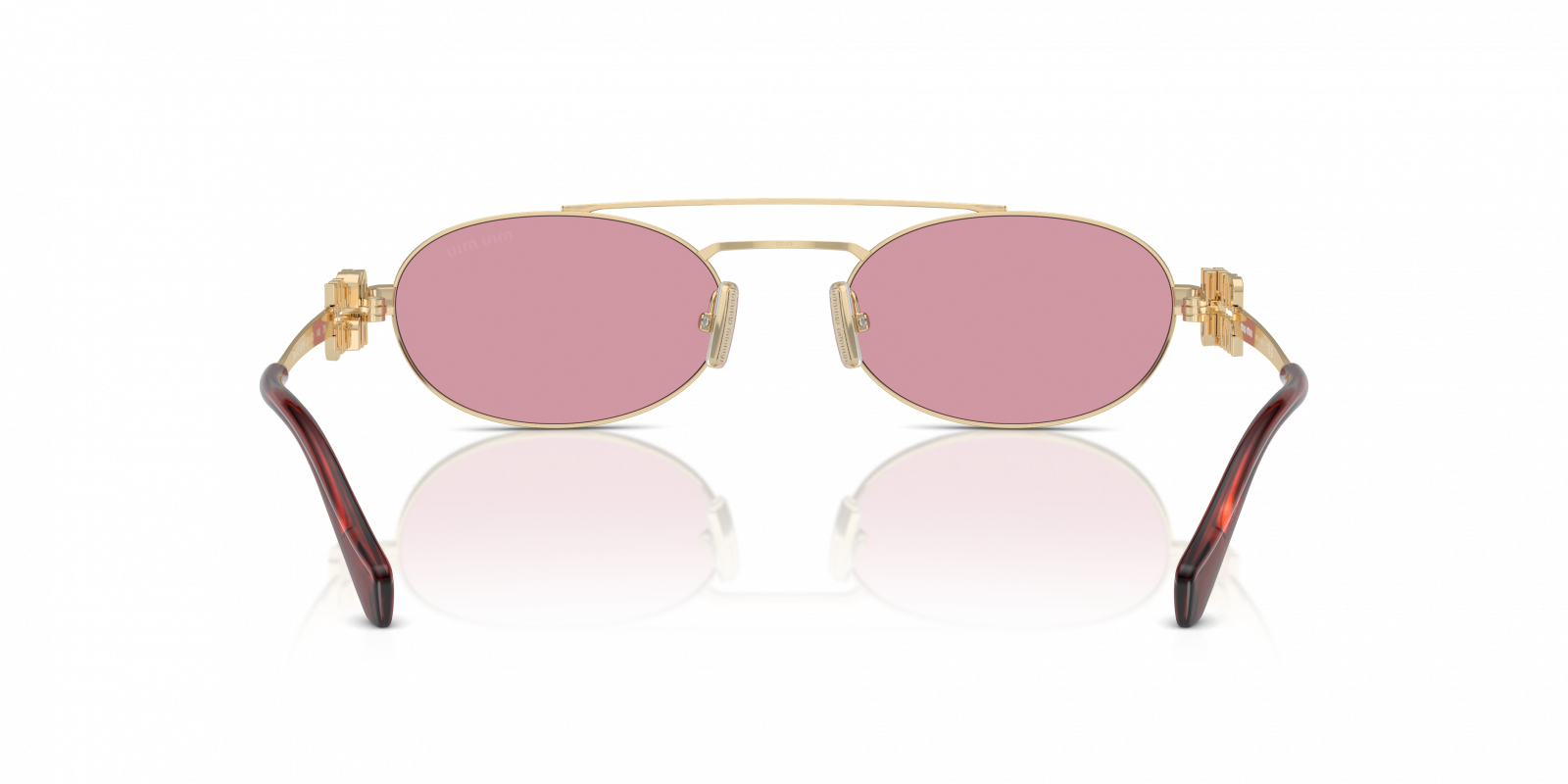 MIU MIU MU 54ZS ZVN50D Gold Pink Lens Oval Women Sunglasses AUTHENTIC Miu Miu NEW MIU MIU SMU 54Z ZVN50D WOMEN SUNGLASSES MU54ZS  main image 4