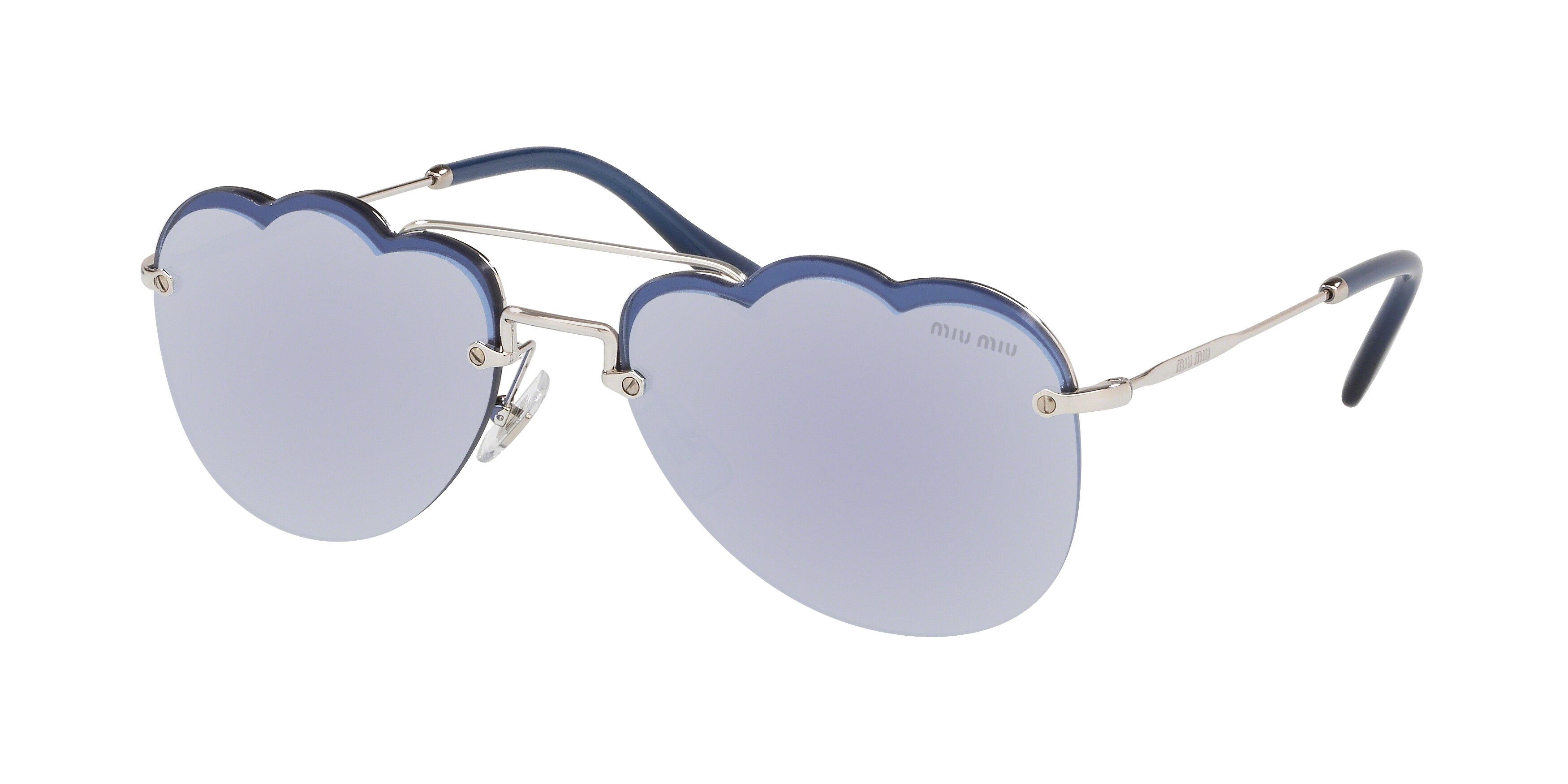 Miu Miu Cloud-frame Rimless Metal Sunglasses In Pink Mirror Flash Silver |  ModeSens | Miu miu, Metal sunglasses, Pink sunglasses