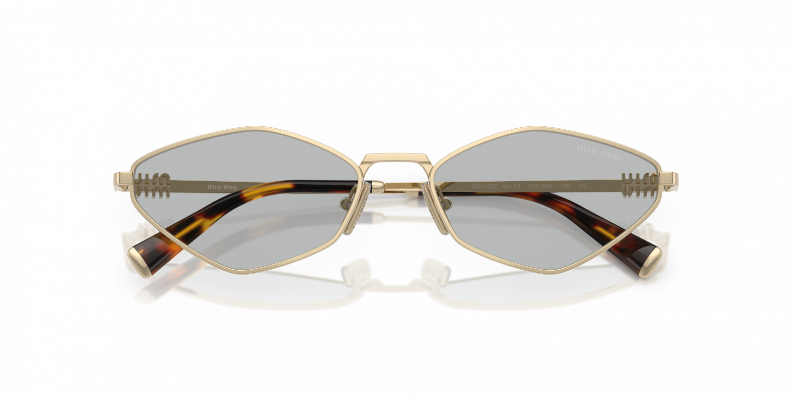 NEW Miu Miu MU56ZS ZVN50K REGARD Pale Gold Grey Geometric Unisex Sunglasses NEW Miu Miu MU56ZS ZVN50K REGARD Unisex Sunglasses main image 2