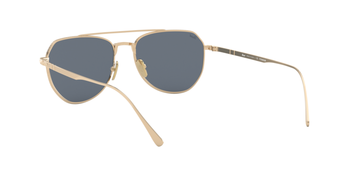 Persol PO5003ST Unisex Sunglasses - Gold Frame, Light Blue Lenses, 54mm