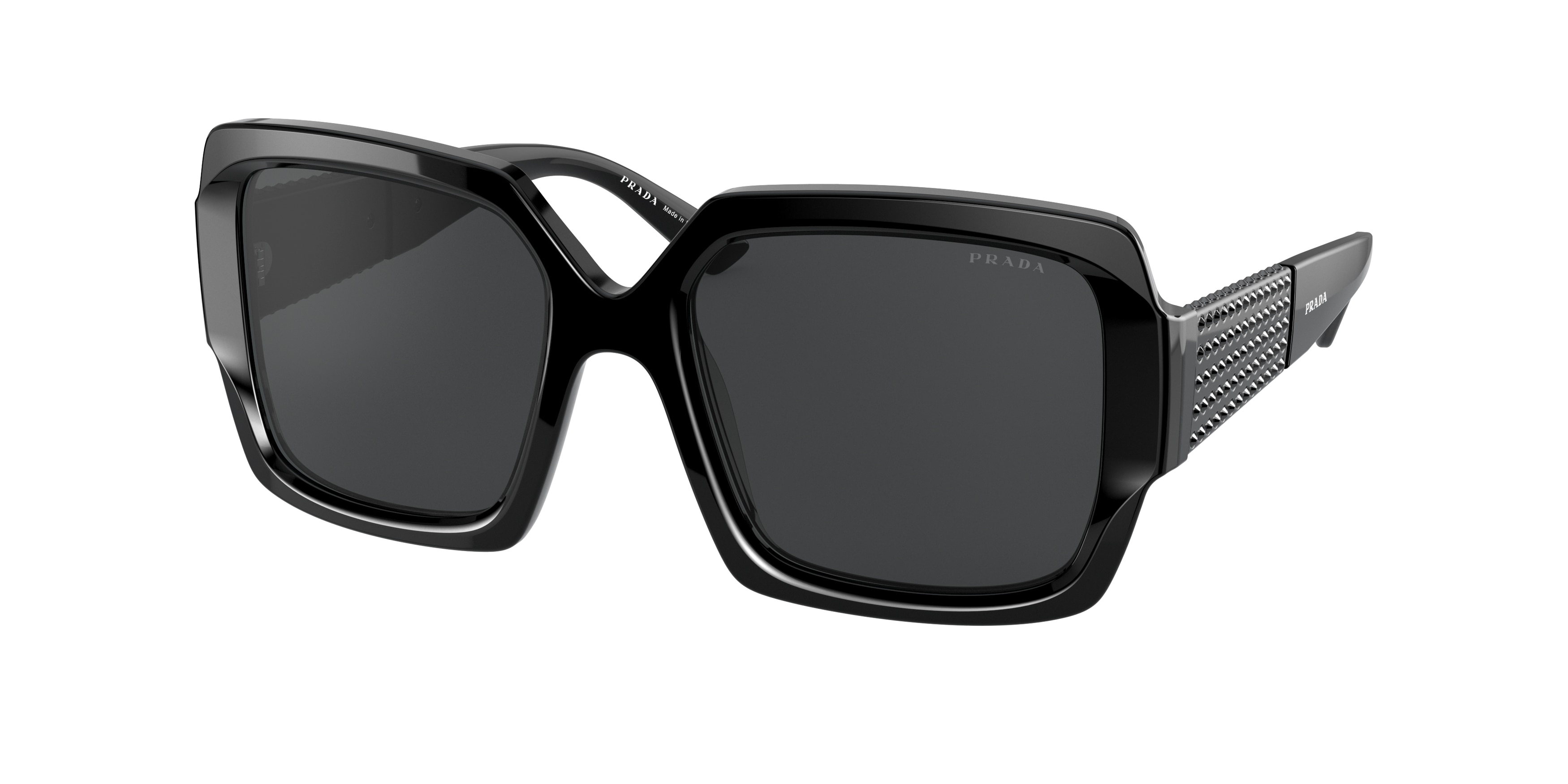 Prada Sunglasses, OPR 21XS NWT Prada PR 21YS M (54 - 18) with Grey lenses and Black frame  main image 4