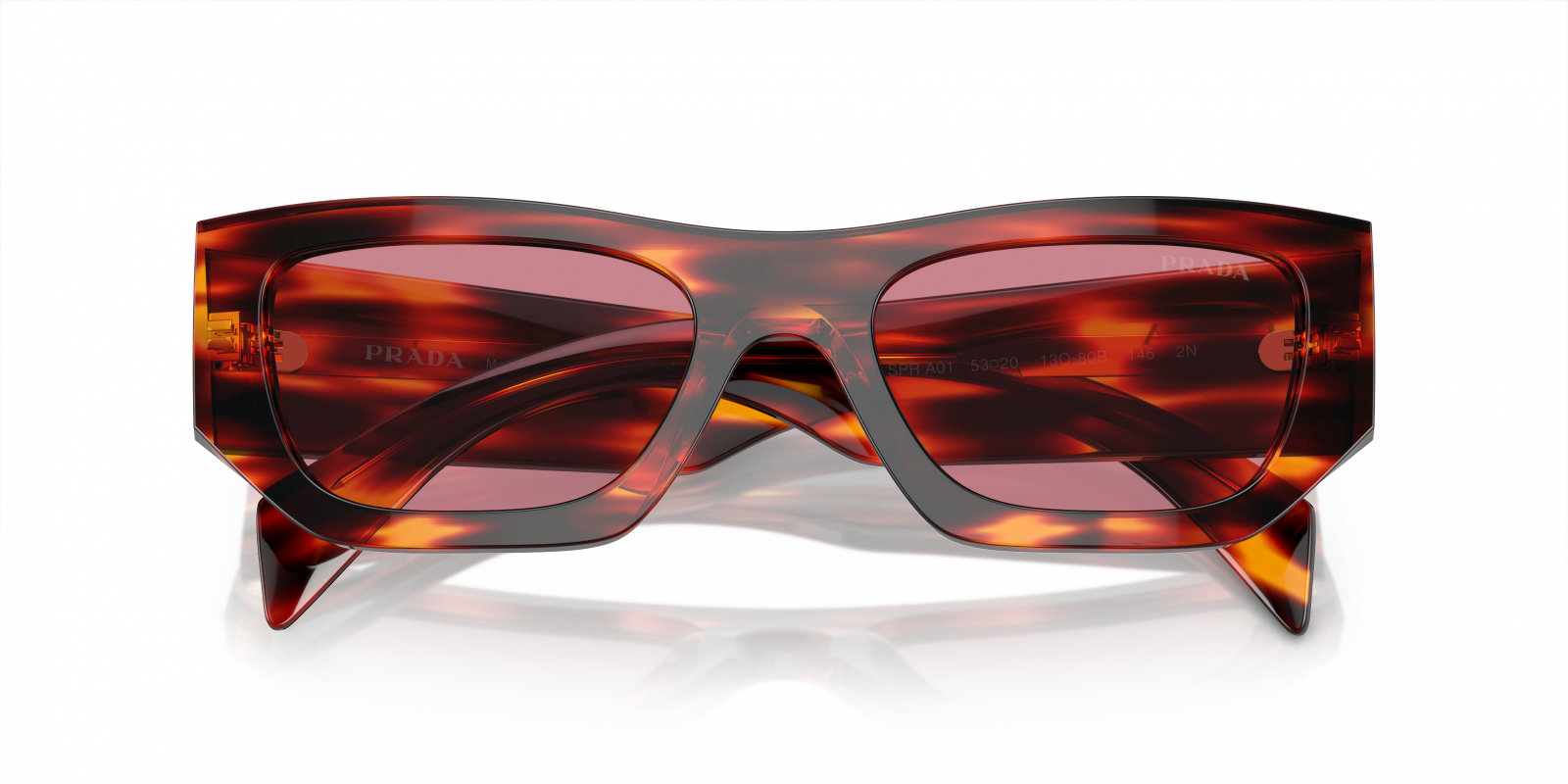 NEW Prada PR A01S 13O80B 53-20-145 Unisex  Havana Red Sunglasses Authentic Prada PR A01S 13O80B Sunglasses Havana Red for Men and Women  main image 4