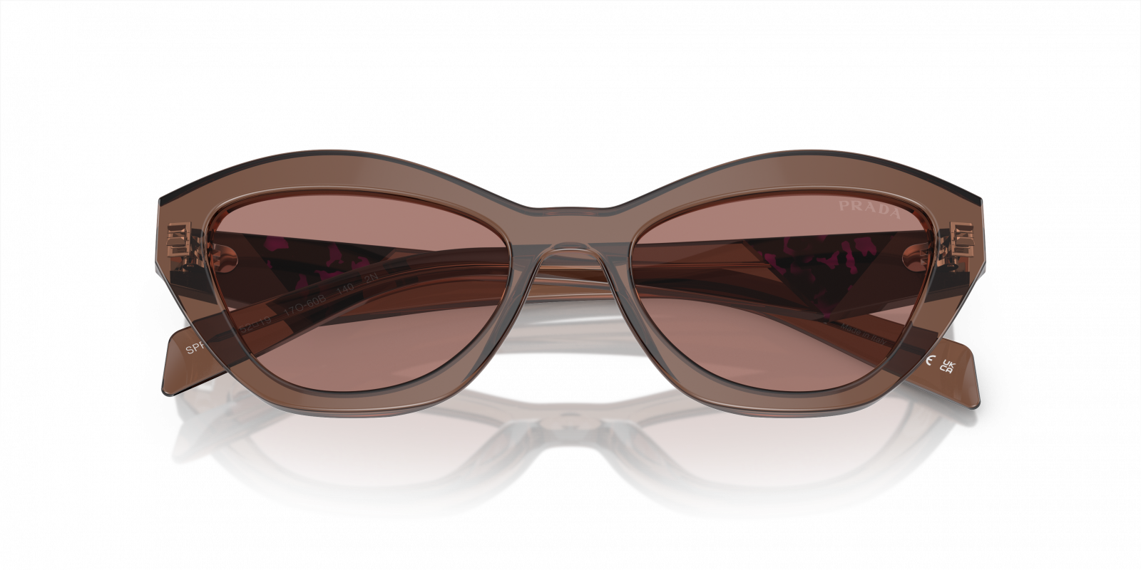 Prada PR A02S Brown Transparent/Brown (17O-60B) Sunglasses PRADA PR A02S 17O60B Brown Transparent Women main image 4