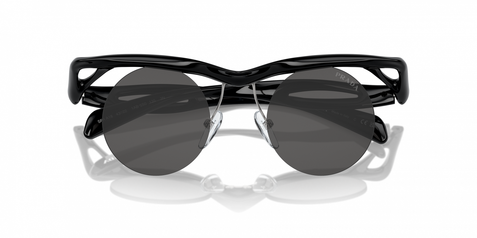 NEW PRADA PRA18S 1AB5S0 SUNGLASSES PR A18S 1AB5S0 ROUND BLACK UNISEX SPR A18S Prada PR A18S 1AB5S0 Men main image 3