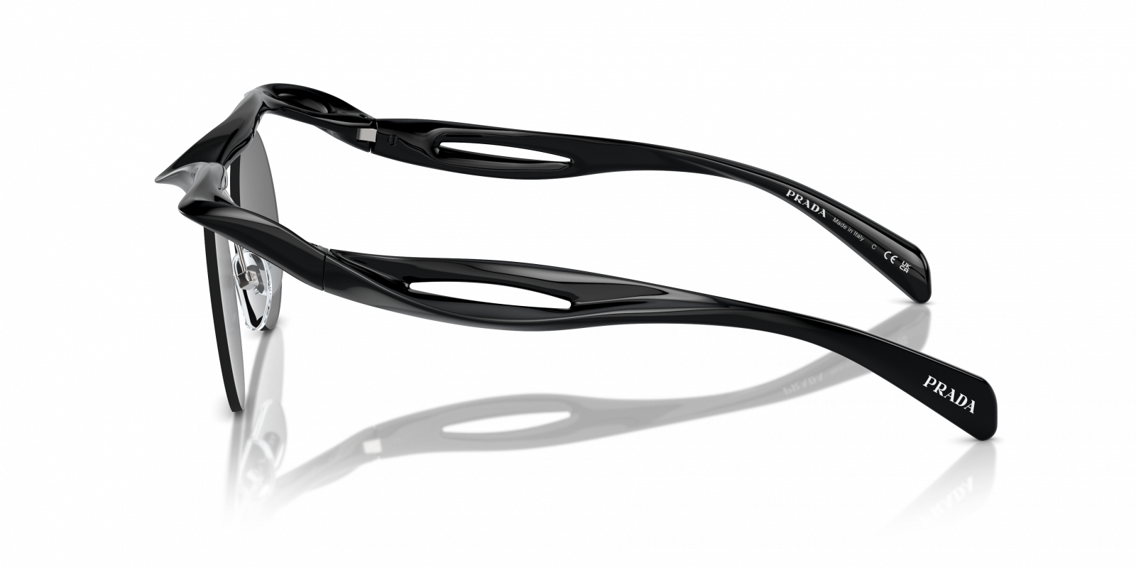 NEW PRADA SUNGLASSES, PRA18S 1AB5S0 BLACK ROUND MODERN EYEWEAR PR A18S 1AB5S0 0PR_A18S__17Q4R0_6cfc6dba-ca19  main image 4