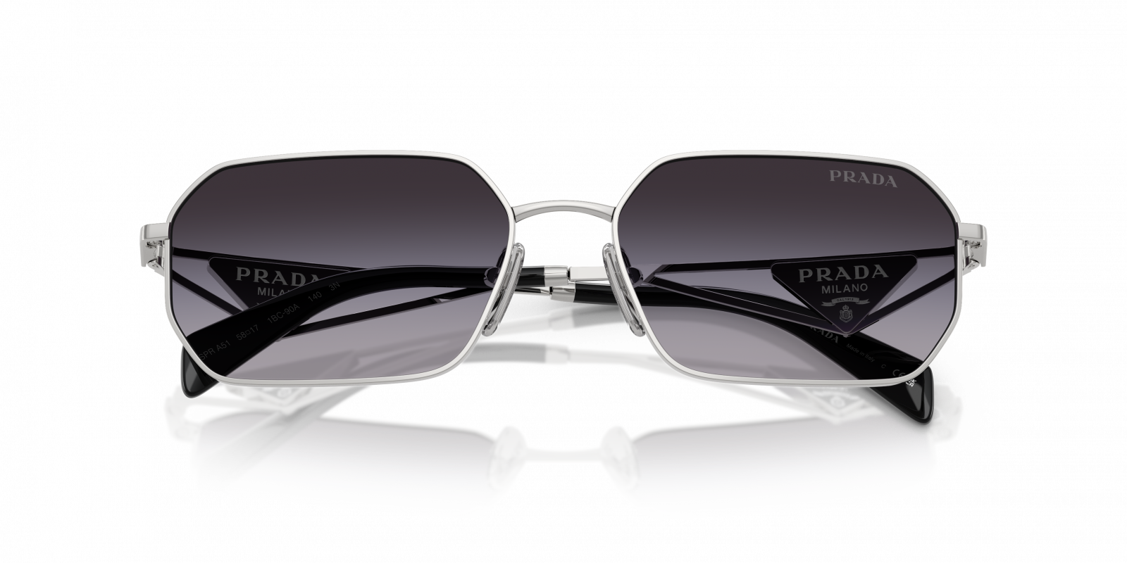 Prada Silver Framed Aviator Sunglasses with Gray Lenses SPR 85G64*14 6BA-3M1 115 0PR_67ZS__1BC5W1__P21__noshad_  main image 3