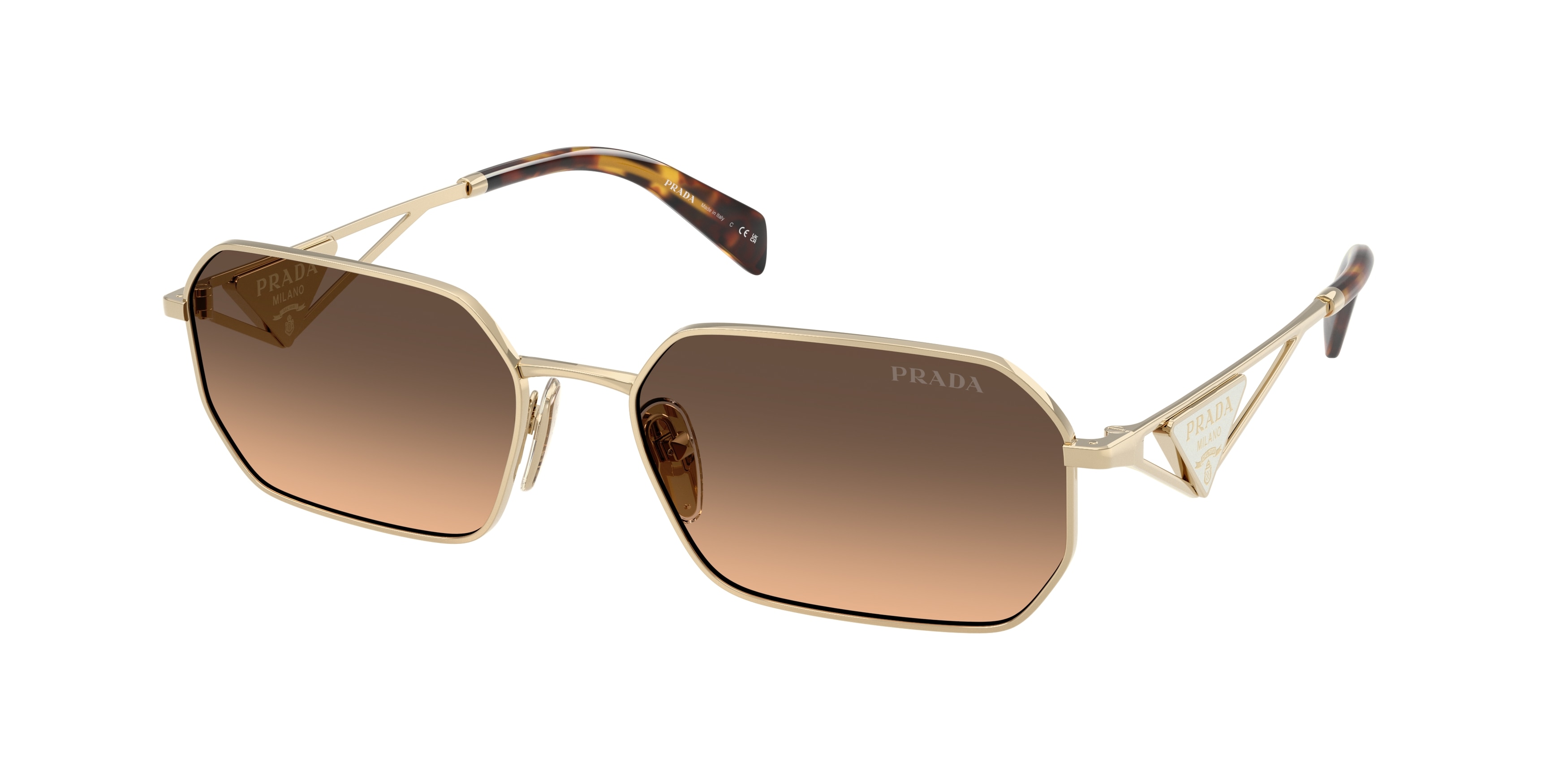 Prada Women\'s Sunglasses with Gold Frame Prada Womens Gold 65zs Oval-frame Metal Sunglasses | ModeSens main image 3