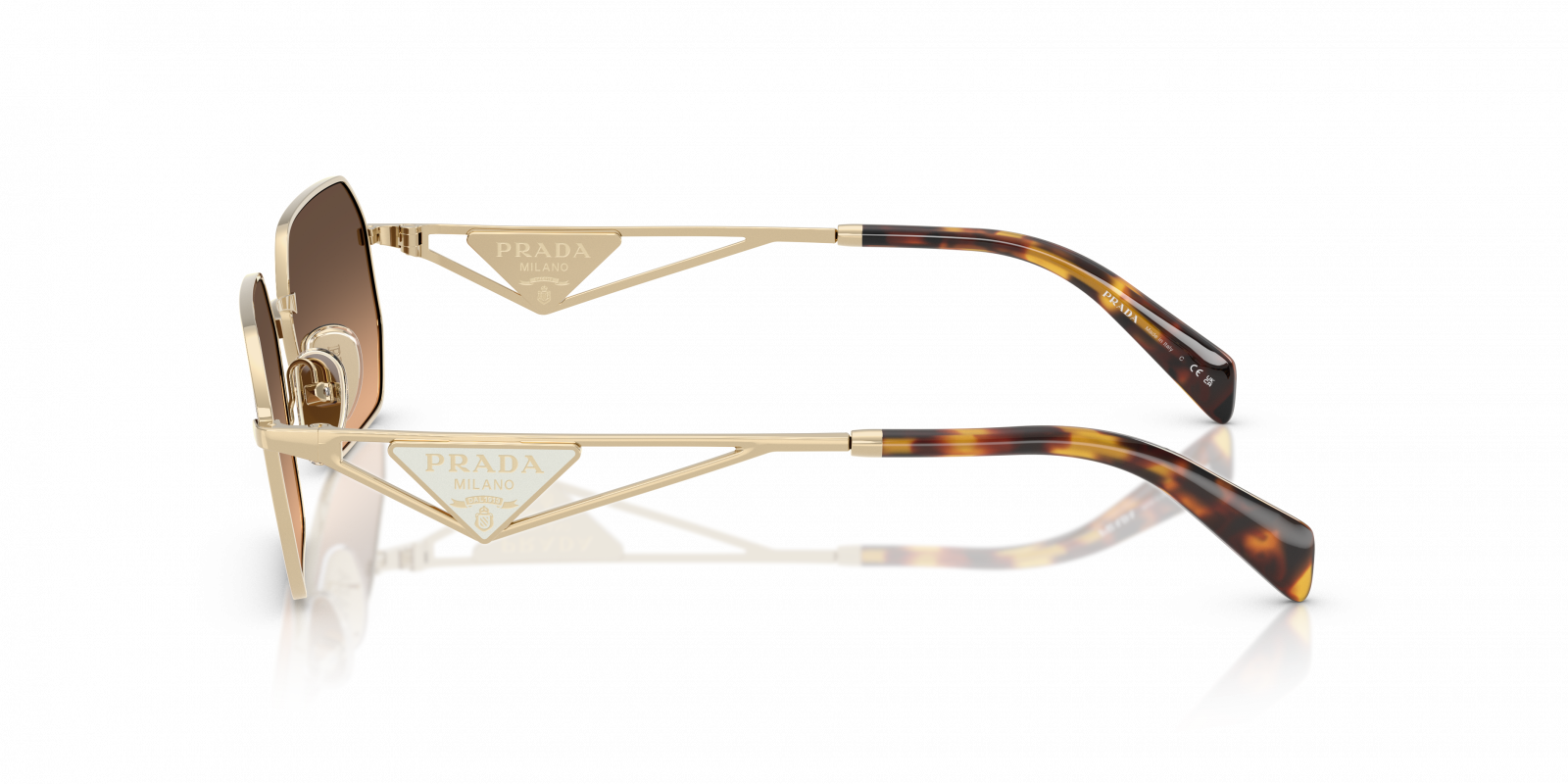NEW Prada PR A51S Sunglasses in Gold Blue Mirror $585 0PR_A51S__5AK40C__P21__shad__f  main image 2