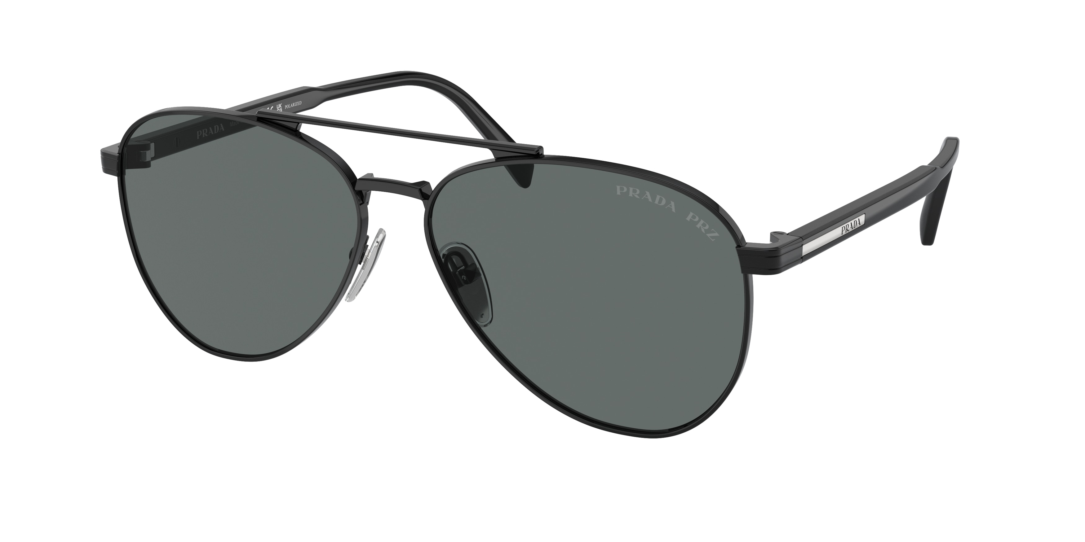 NWT Prada 0PR A58S-1AB5Z1 Black Aviator 61mm Sunglasses Prada PR A58S Sunglasses 1AB5Z1 Black - eye-oo.com main image 2