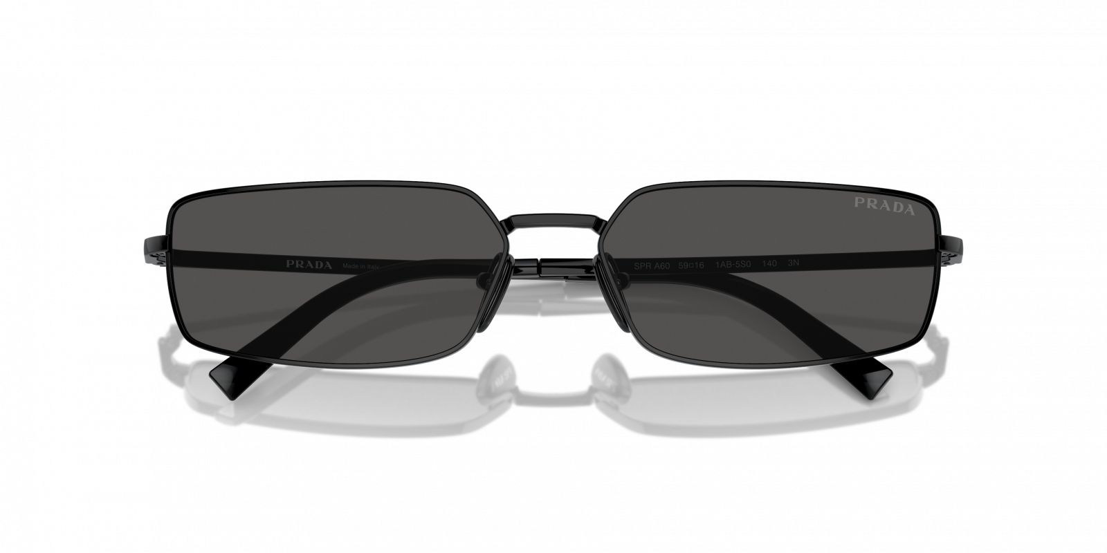 Prada PRA60S 1AB5S0 BRAND NEW Sunglasses Black Dark Grey Rectangle Unisex Prada PR A60S 1AB5S0 Sunglasses Black for Woman - LookerOnline main image 4