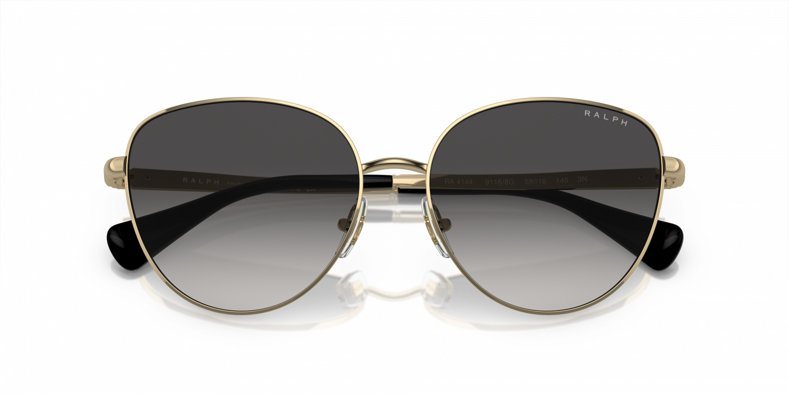 Ralph Lauren Sunglasses RA4144 9116/8G Shiny Gold Frames Gray Gradient Lenses Ralph by Ralph Lauren RA6050 9116 Shiny Pale Gold Eyeglasses  main image 3