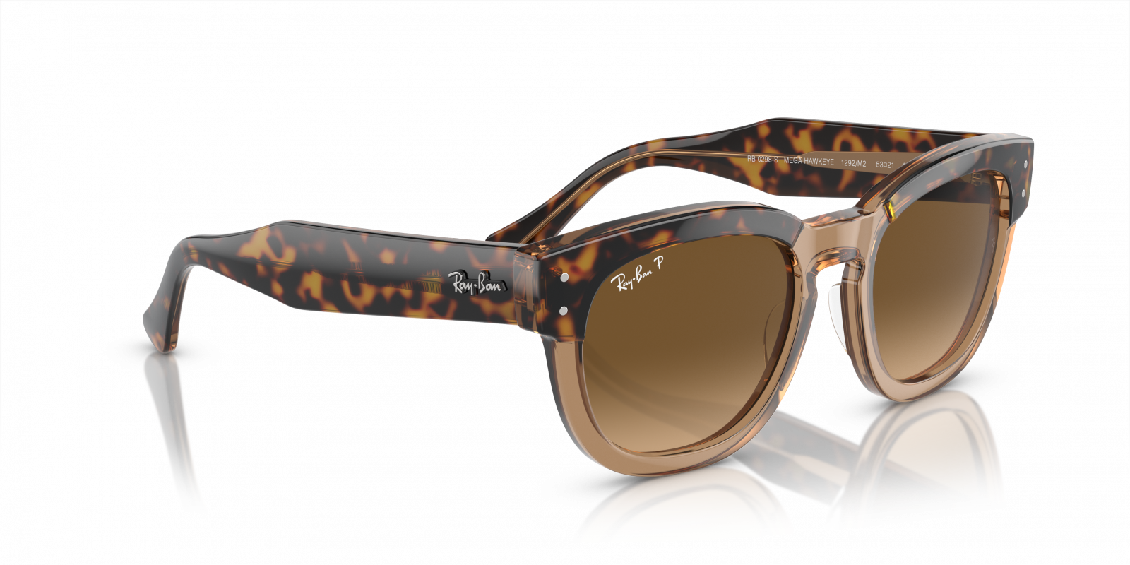 Ray-Ban Polarized Mega Hawkeye Square Sunglasses Ray-Ban Mega Hawkeye Plastic Square Sunglasses, 53MM  main image 3