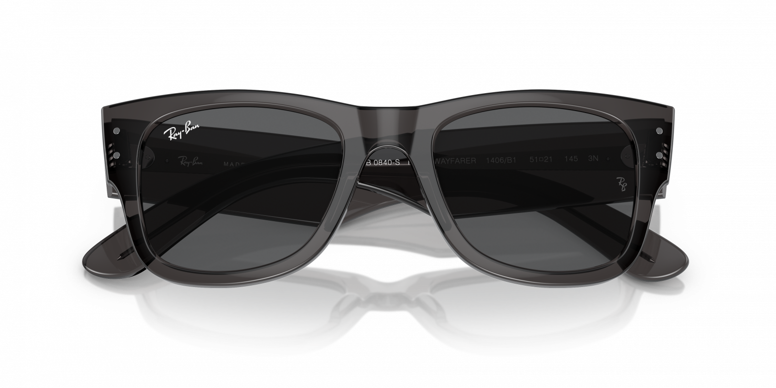 Ray-Ban RB0840S Mega Wayfarer Sunglasses - Black Sunglasses  display picture 3